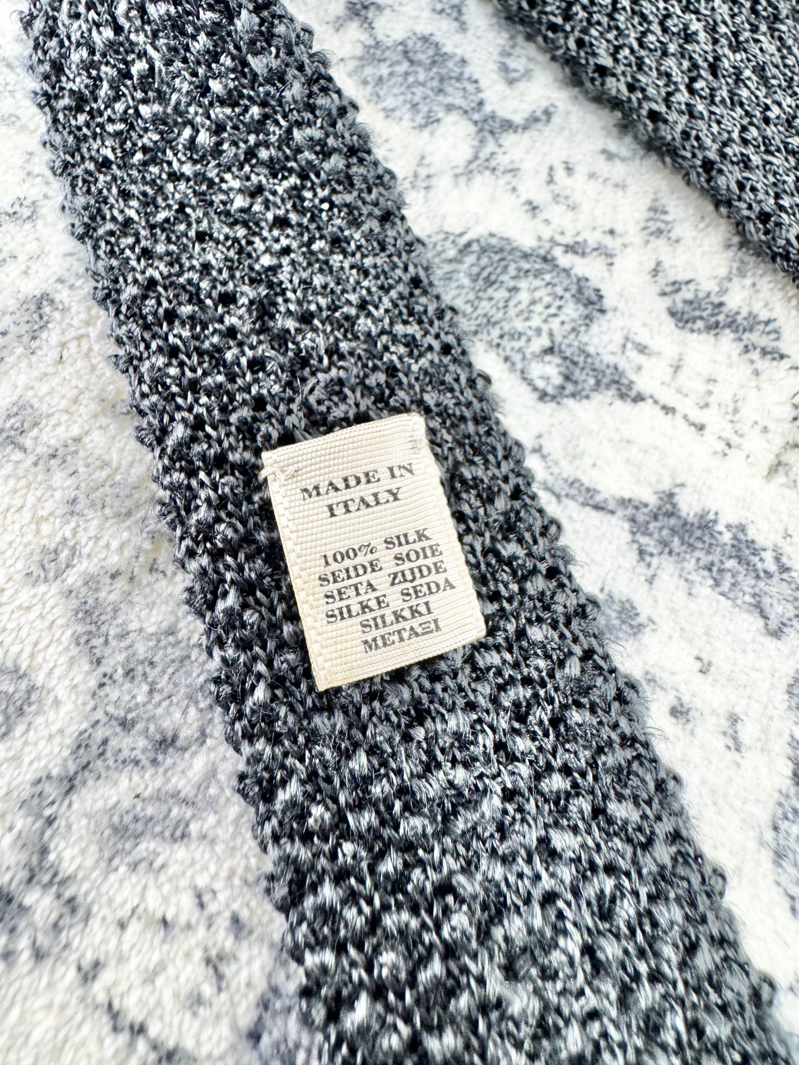 Burberry Black Silk Knitted Tie