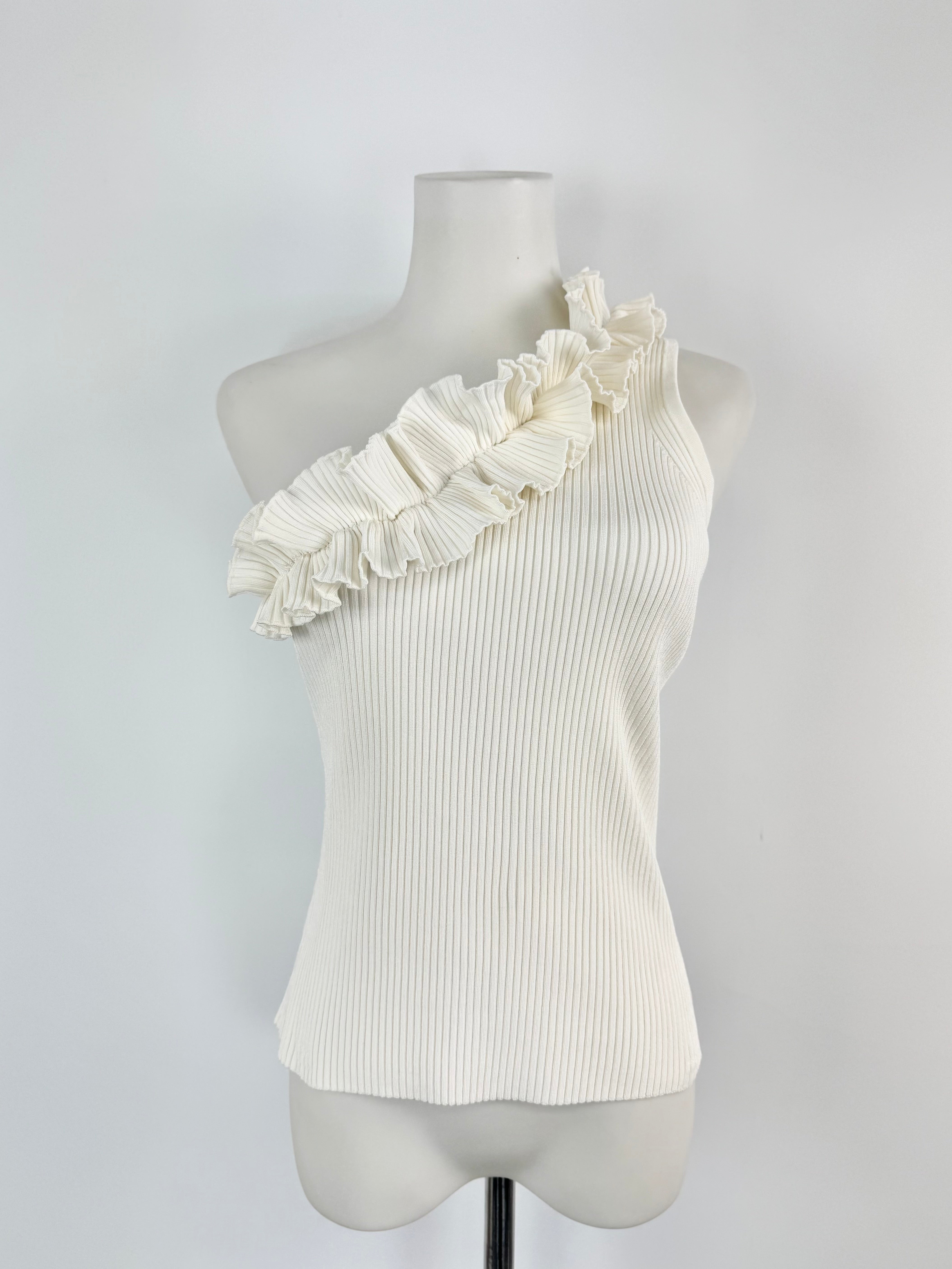 Zimmermann Cream 'Postcard' One Should Ruffle Trim Tank Top - AU10