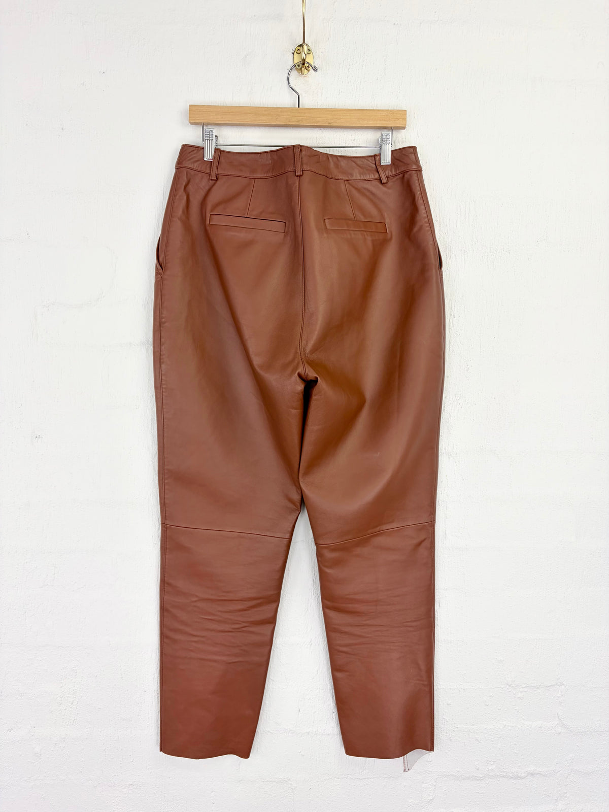 Ena Pelly Brown Leather Pants - AU14