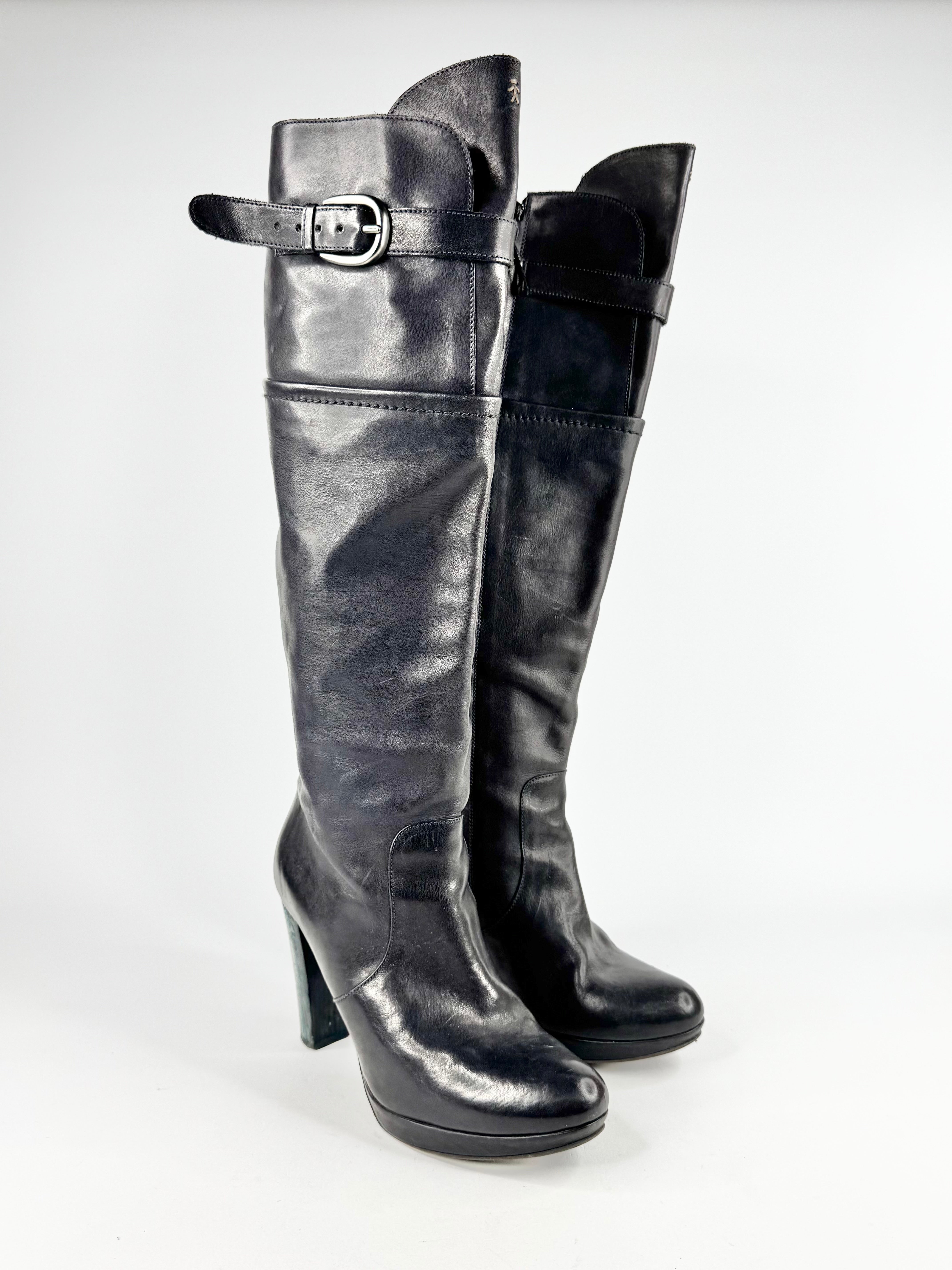 Henry Beguelin Black Knee High Heeled Boots - EU39