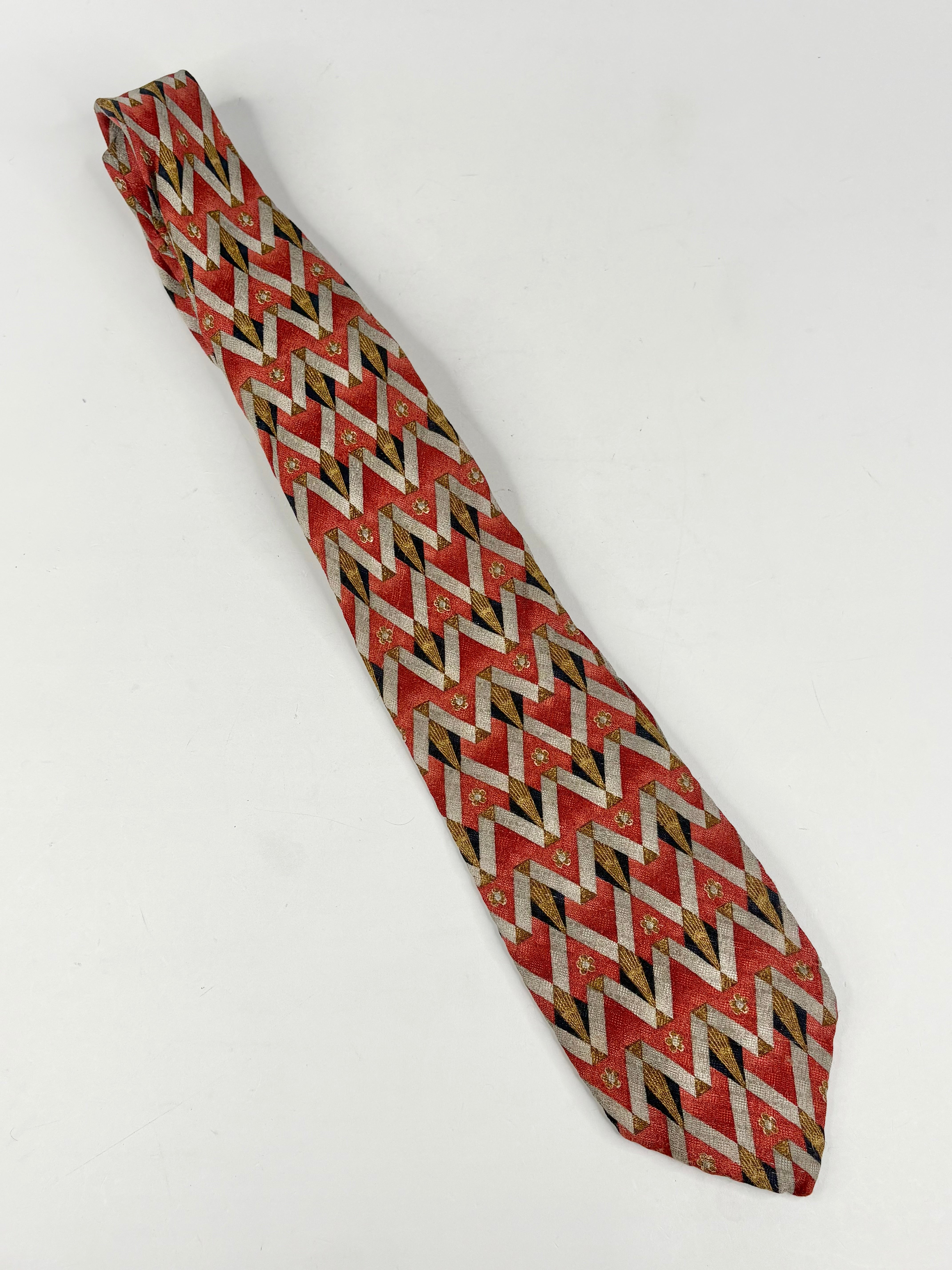 Patterned tie on a white background