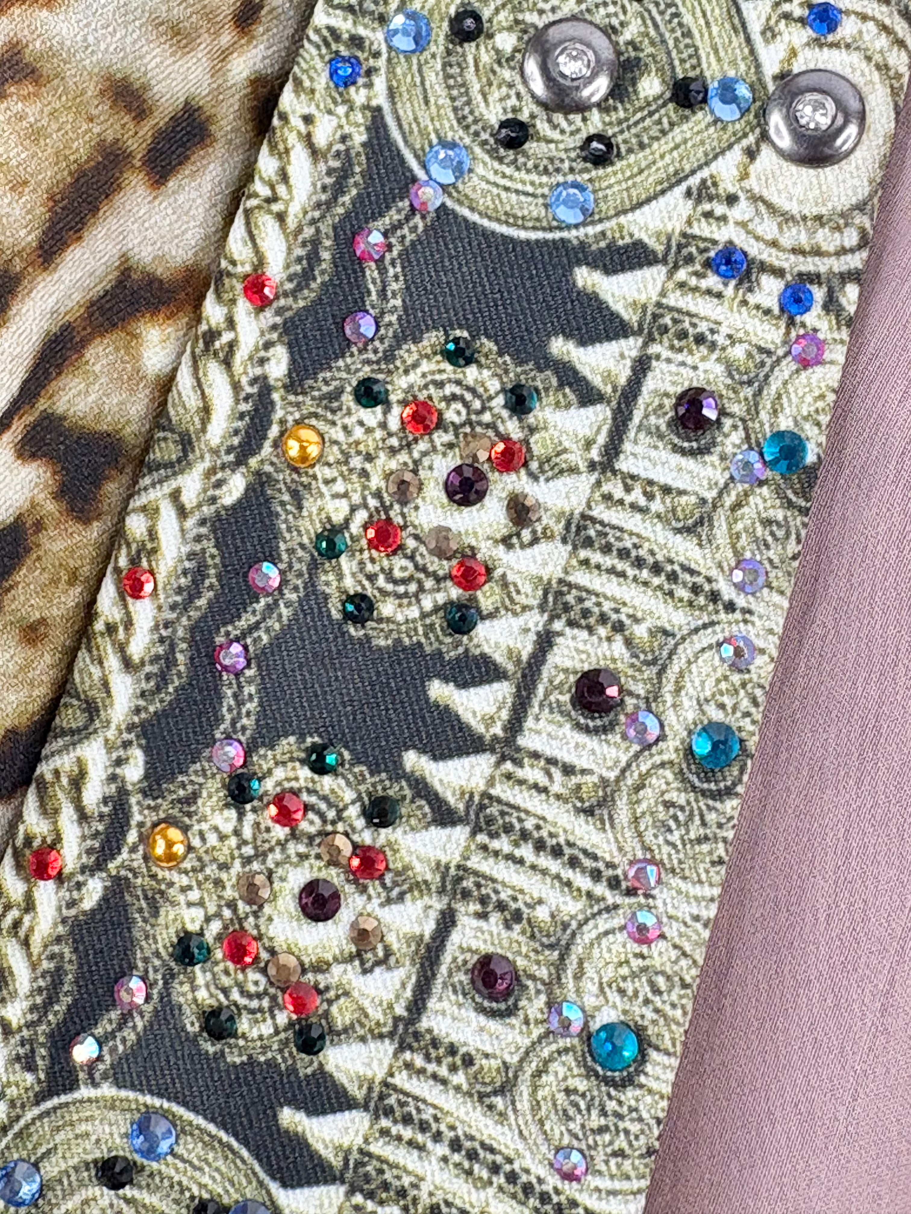 Camilla Silk-Blend Leopard Print Embellished Lapel Jacket - AU10