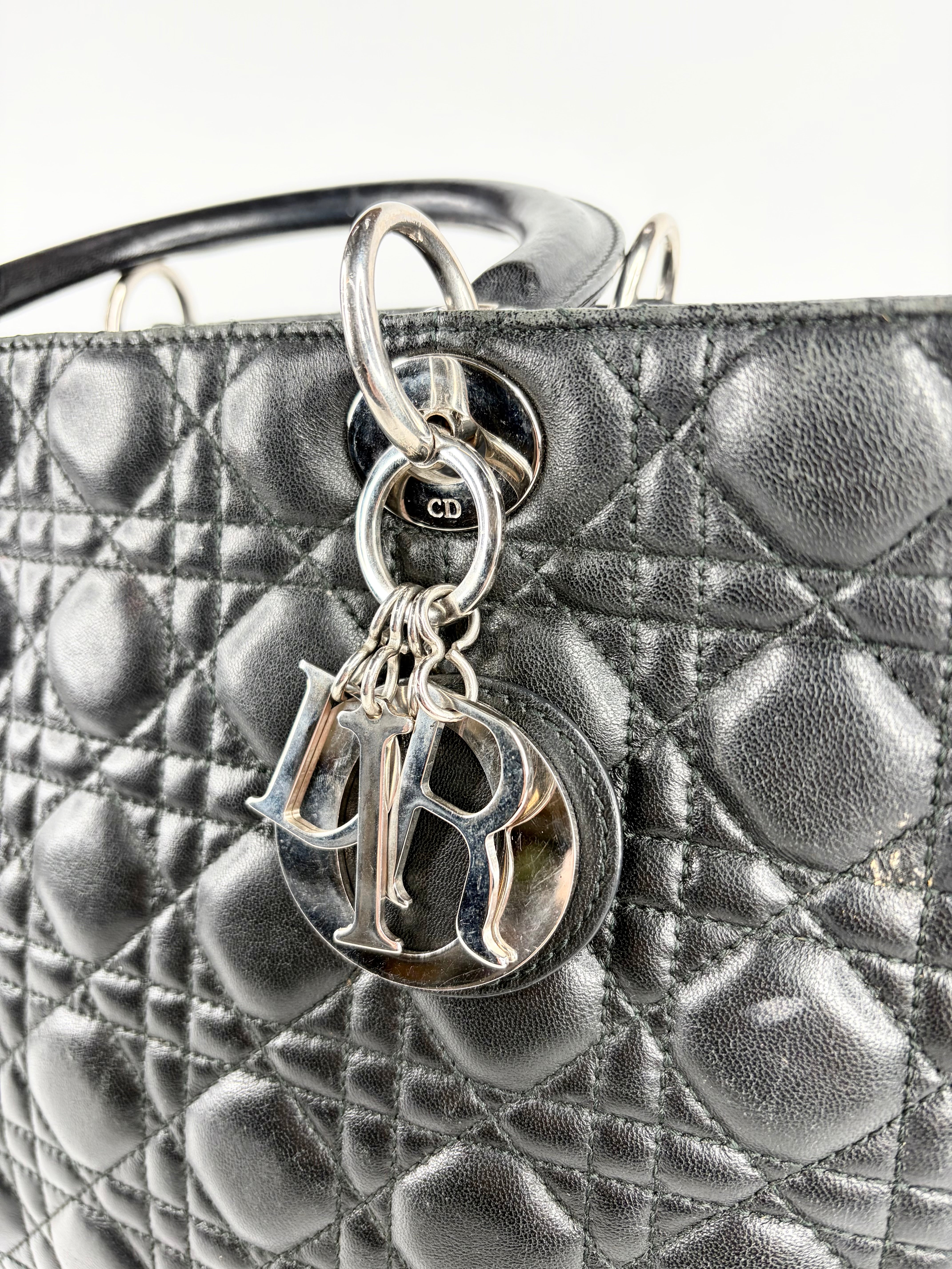 Christian Dior Black 'Lady' Handbag