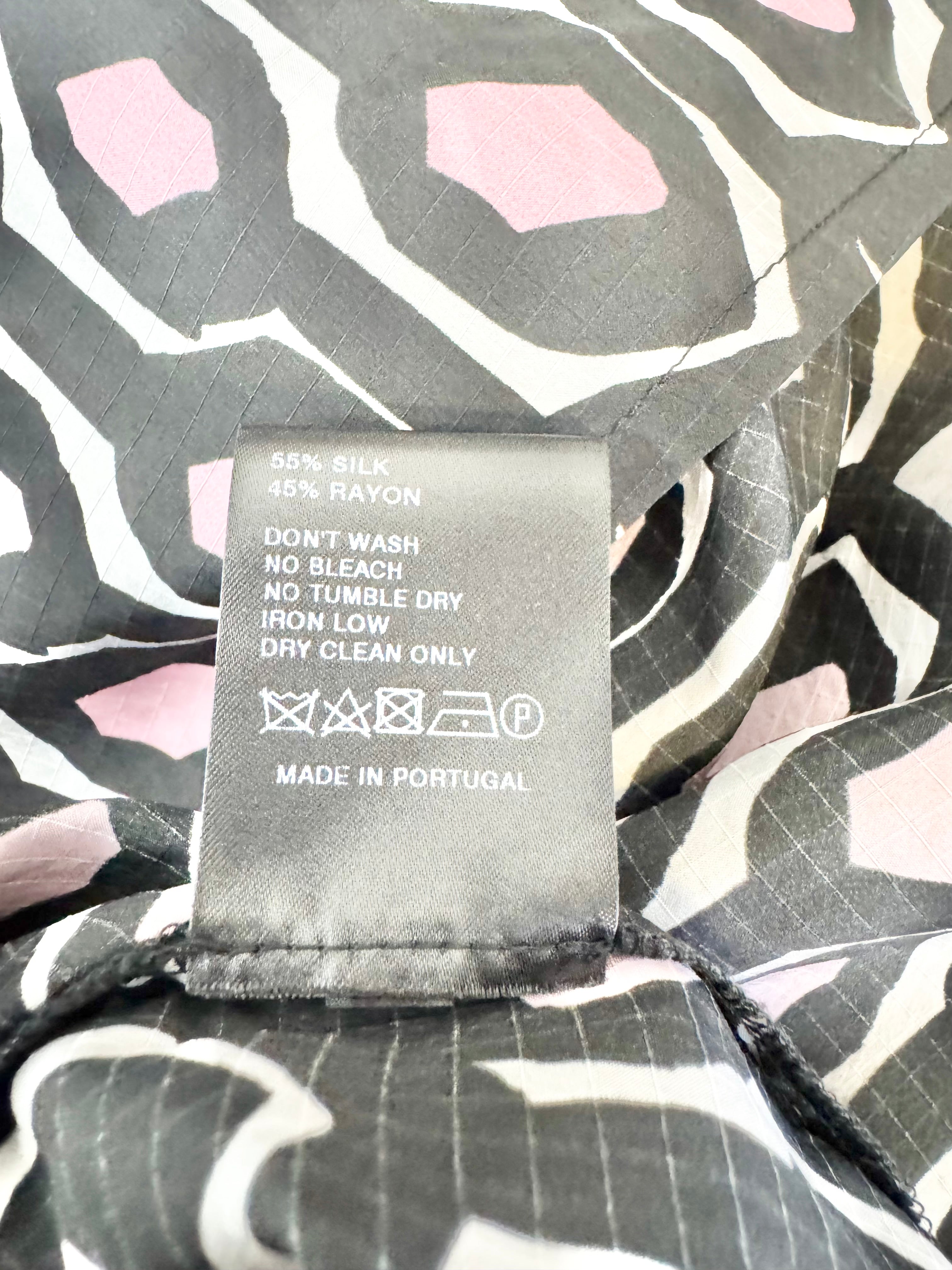 Christian Wijnants Geometric Pattern Silk Blend Gathered Dress - AU8/10