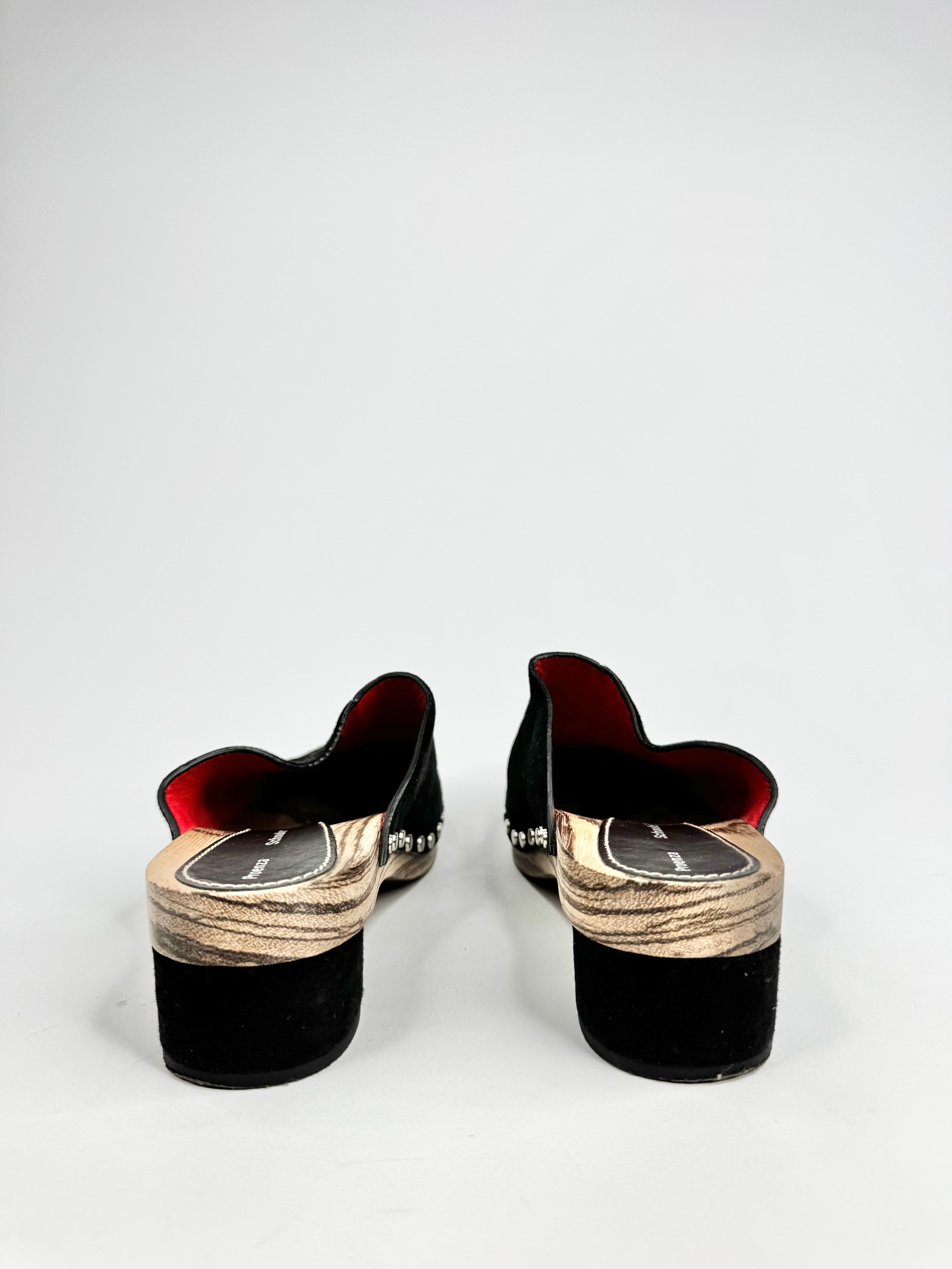 Proenza Schouler Black Suede Clogs - EU37/38