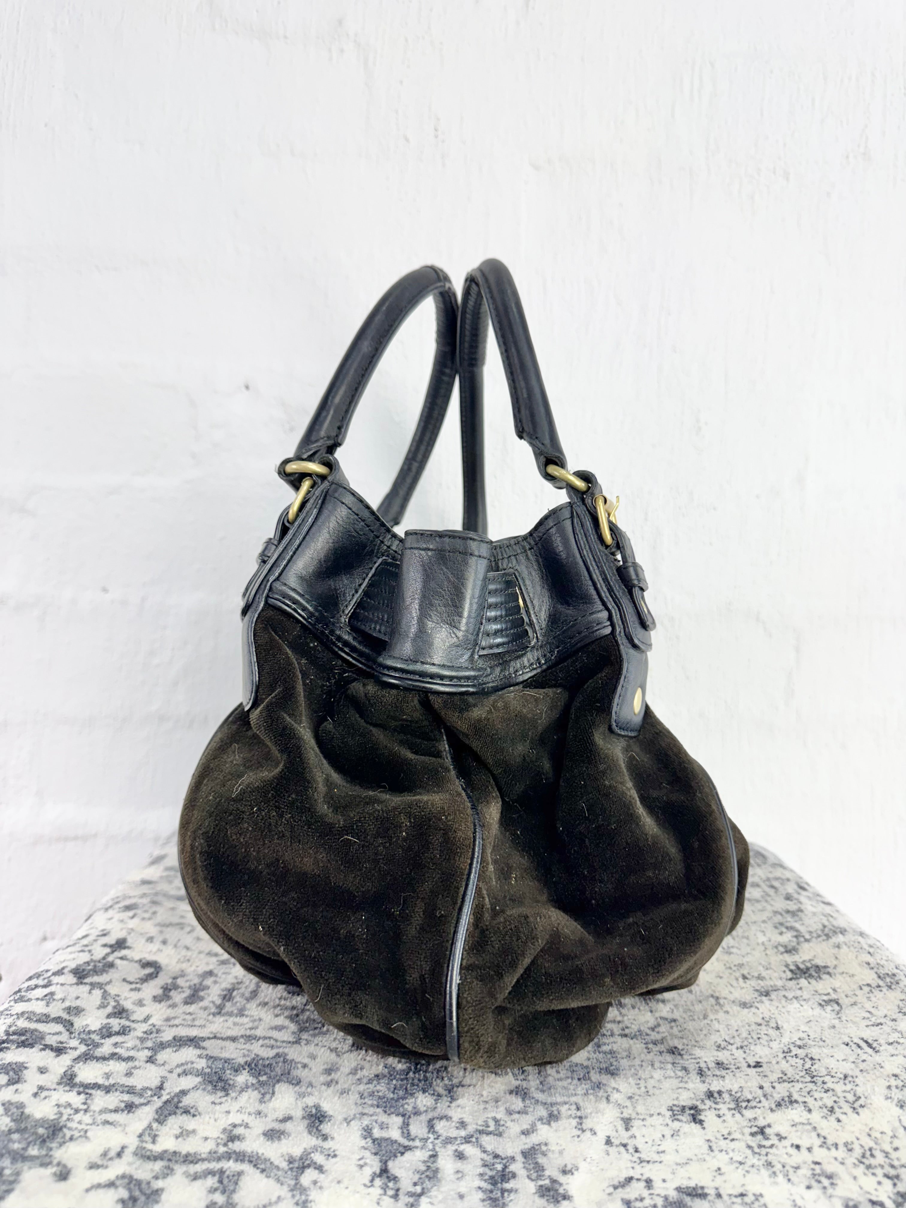 Juicy Couture Brown Velour Y2K Shoulder Bag