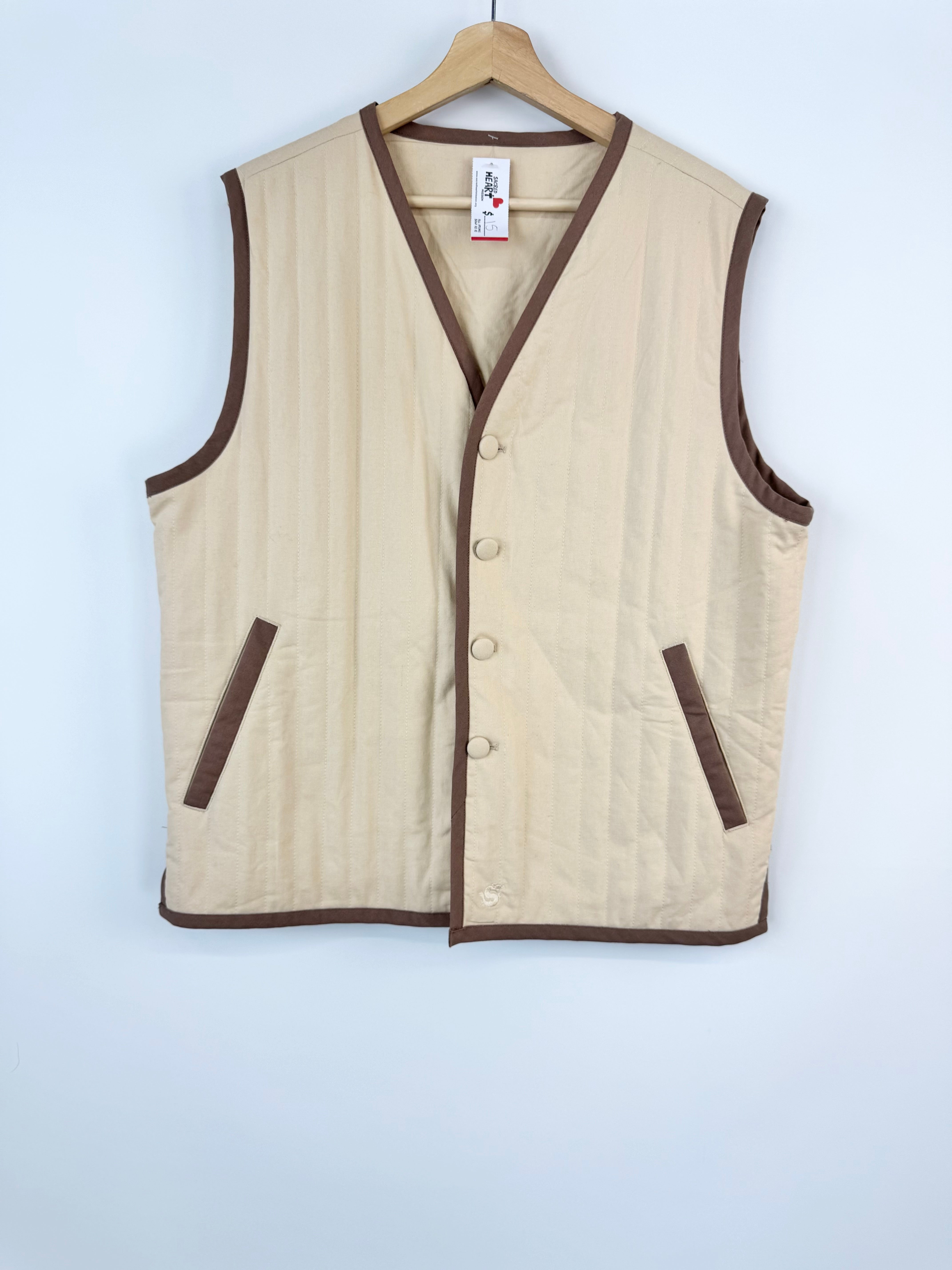 Cream Padded Vest - L