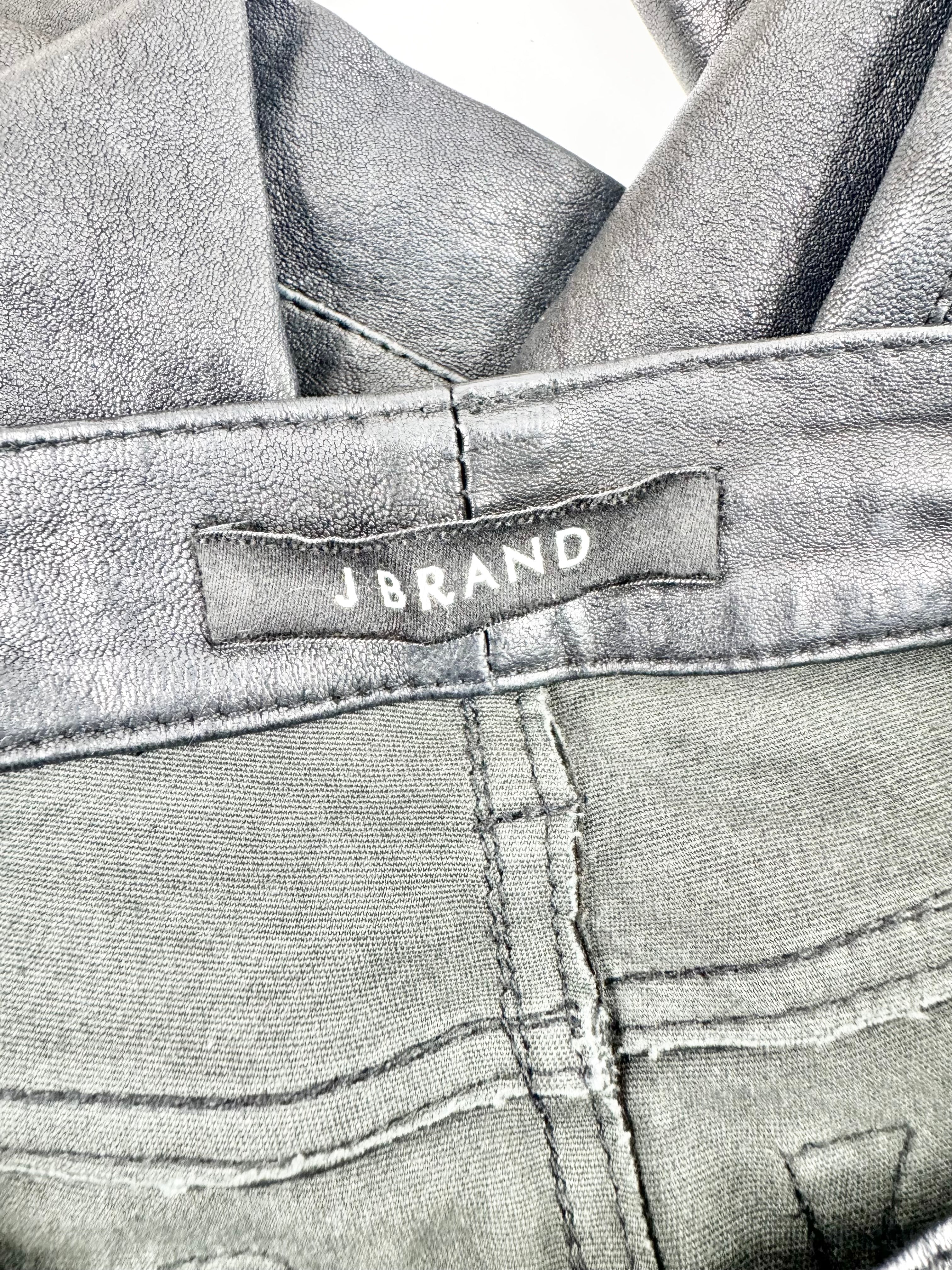 J Brand Black Leather Skinny-Leg Pants - AU6/8