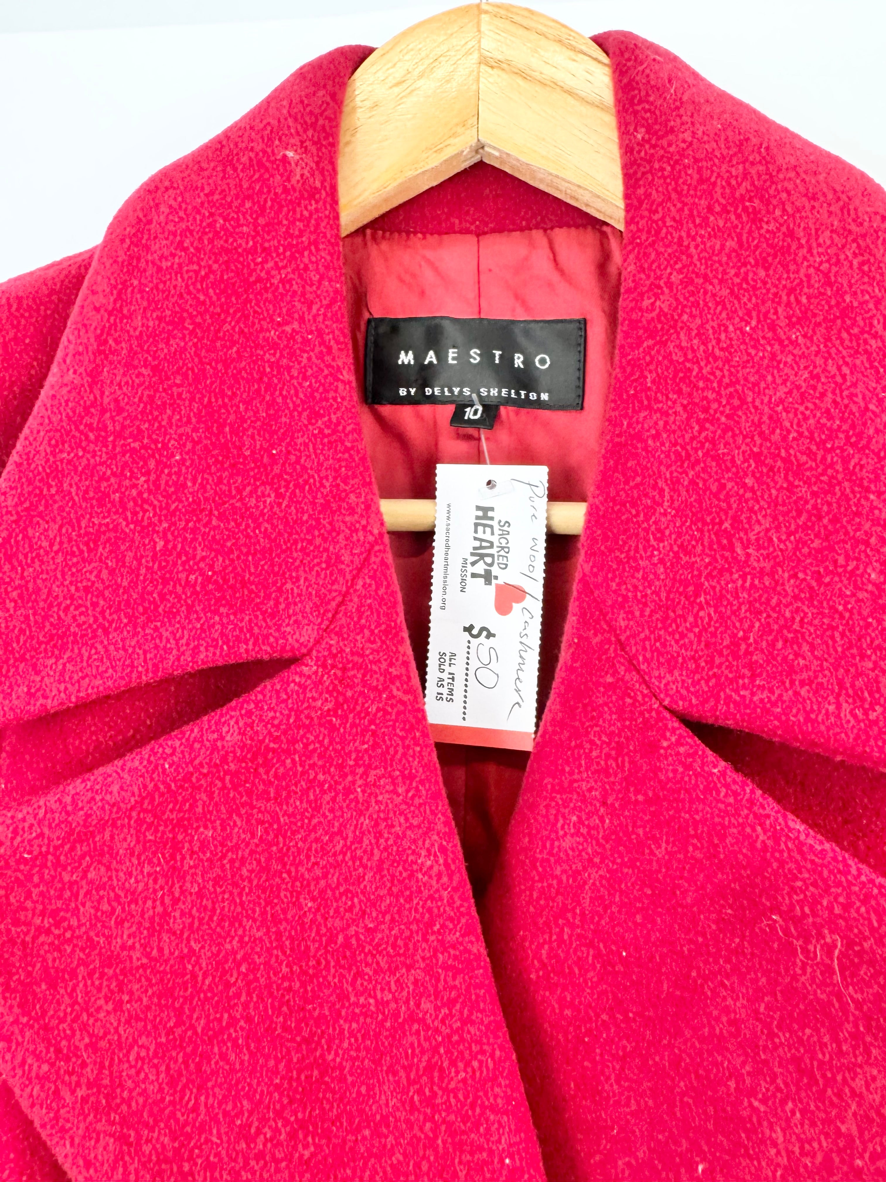 Maestro Deep Red Wool & Cashmere Blend Jacket - AU10
