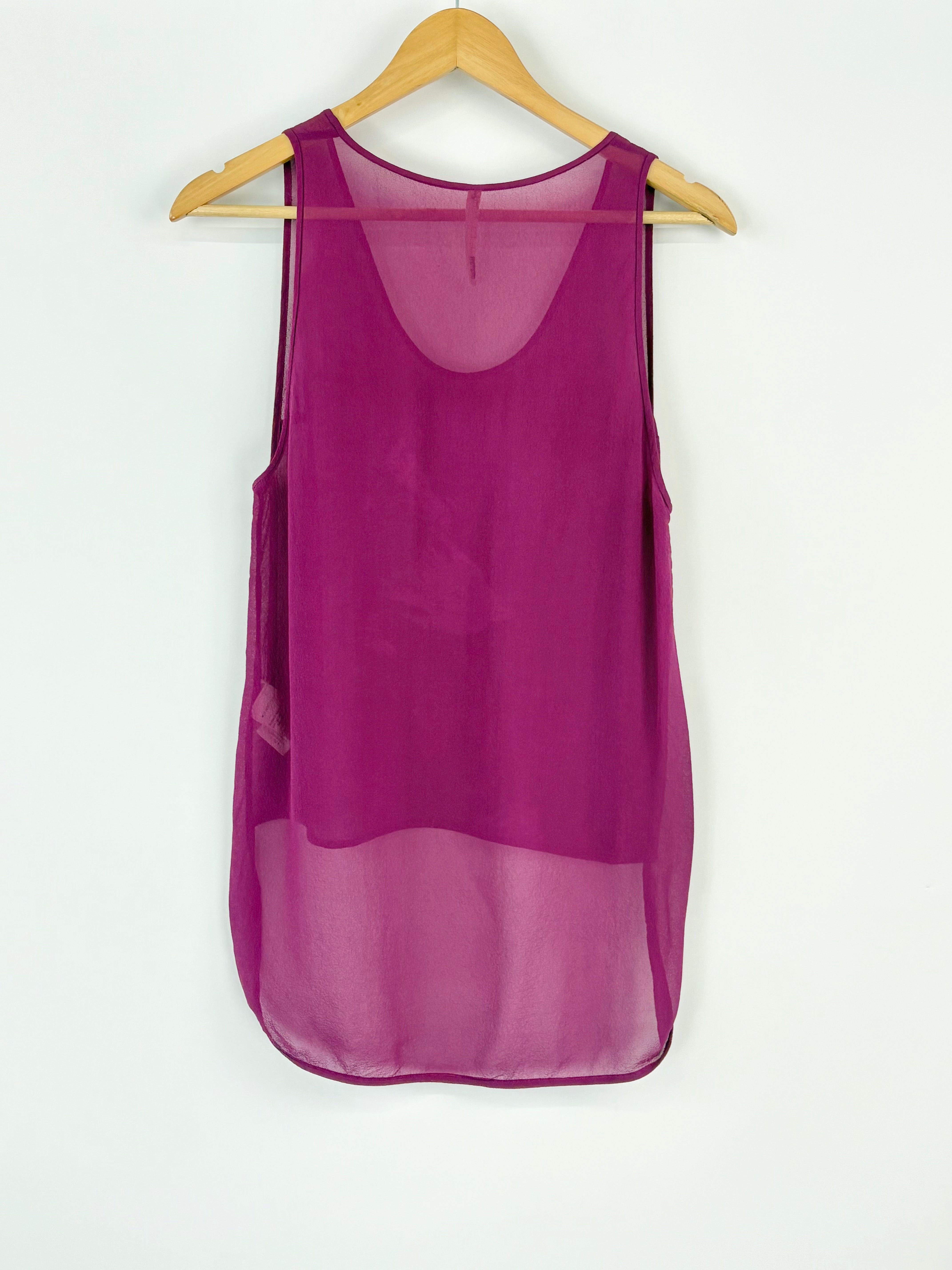 Willow Deep Fuchsia Sheer Silk Top - AU6