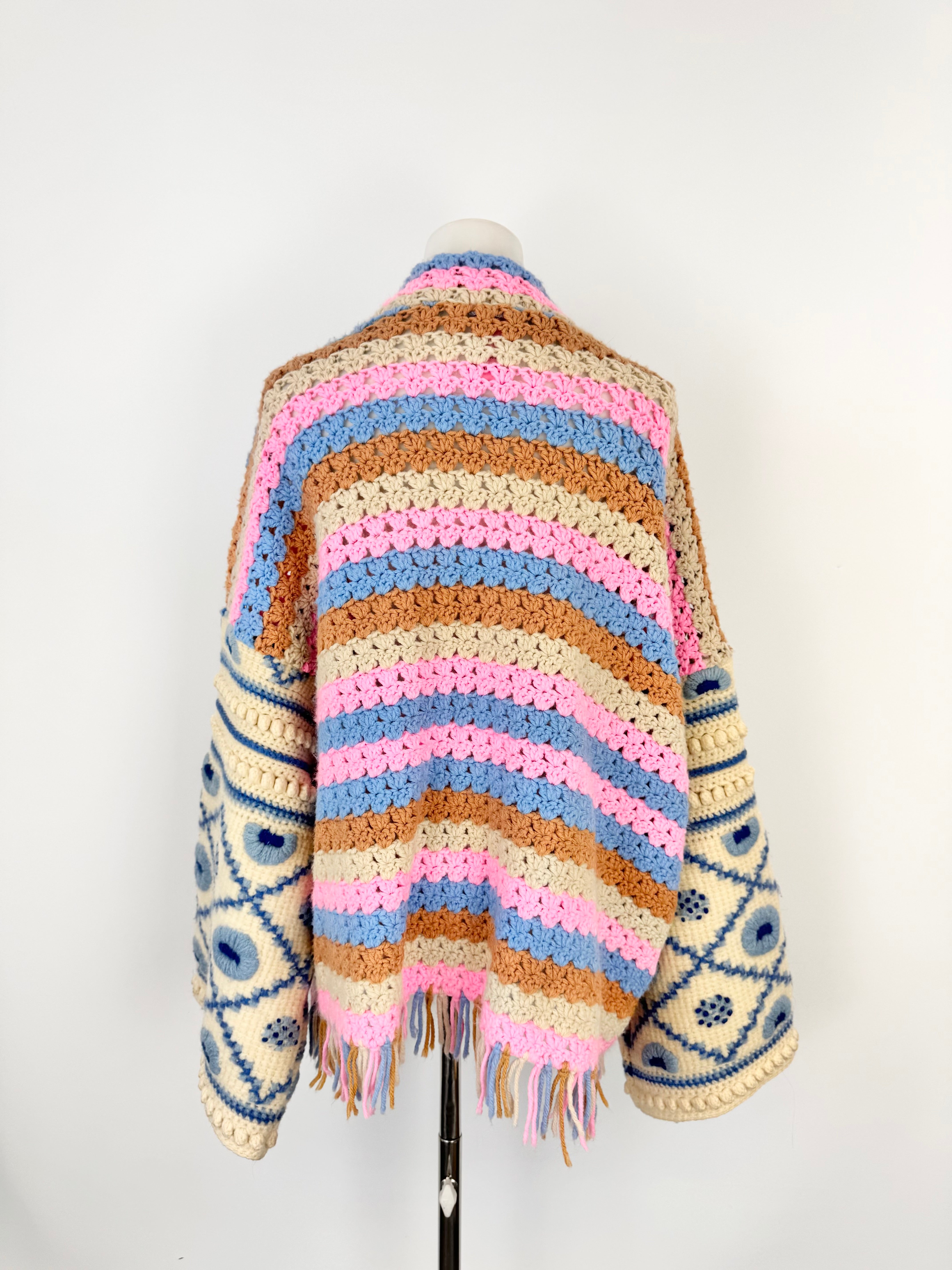 Honeybea Handmade Multicolour Trumpet Sleeve Cardigan - Free Size