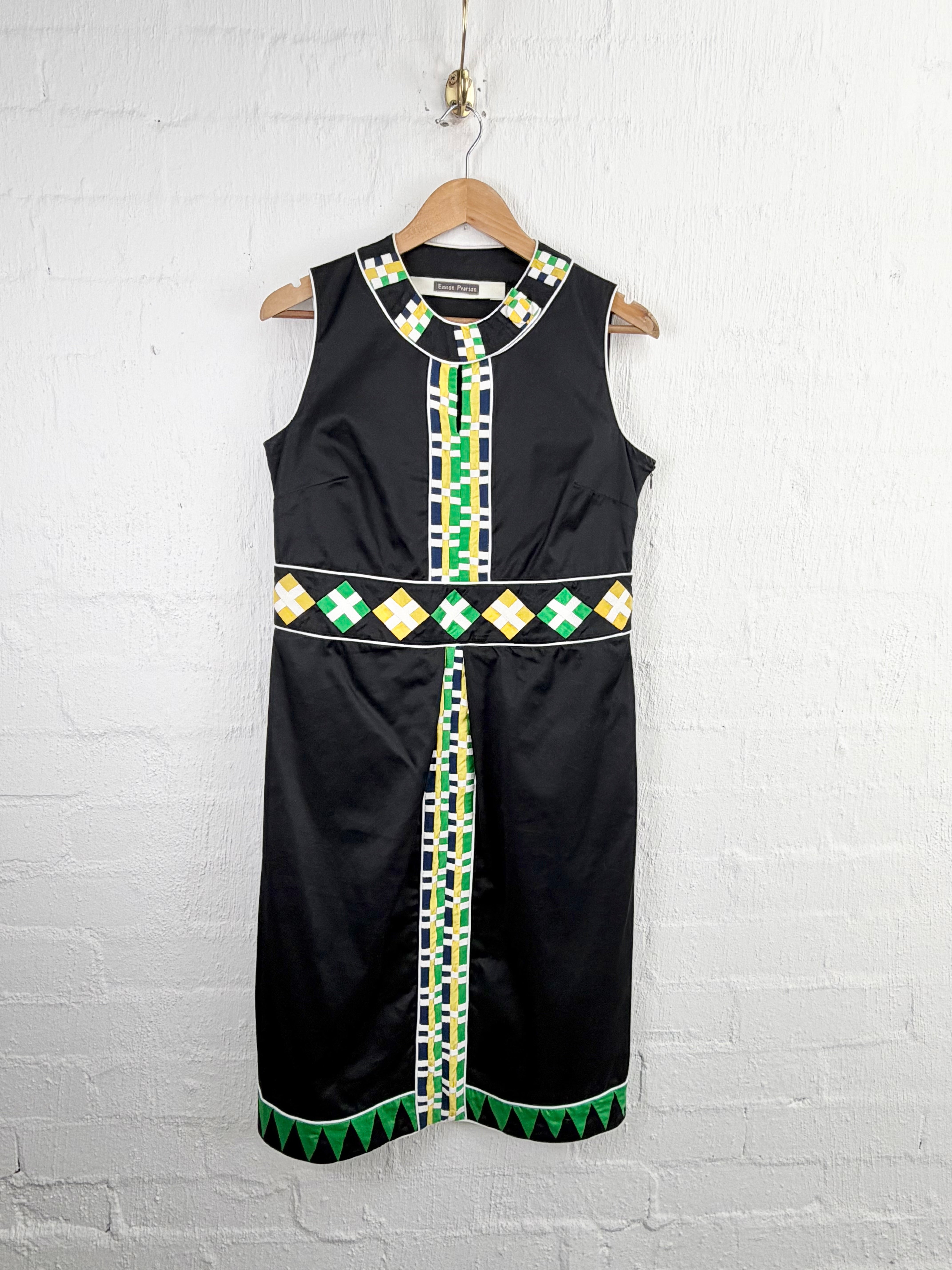 Easton Pearson Black Sleeveless Applique Dress - AU10