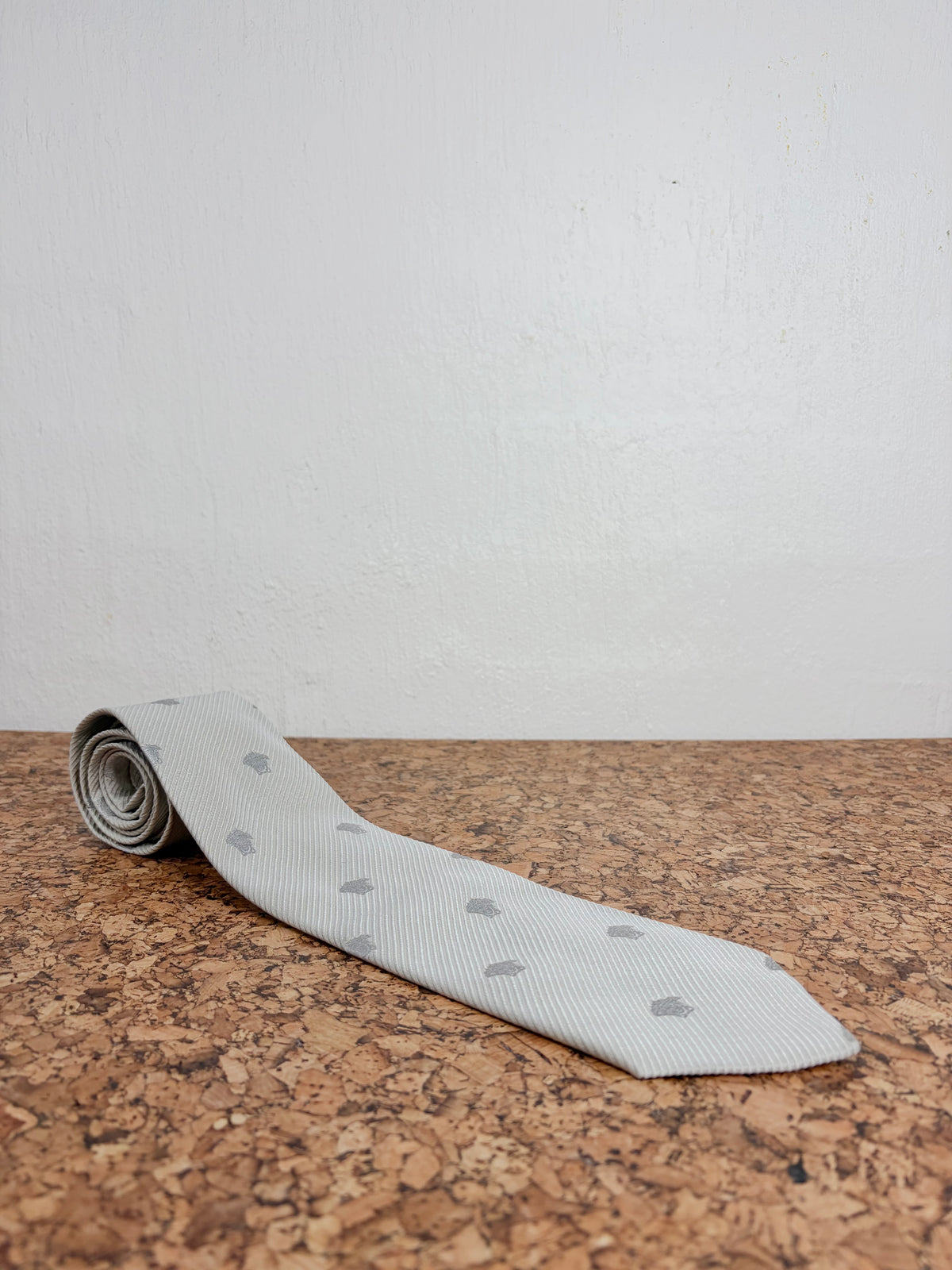 Versace Silver Medusa Head Patterned Silk Tie