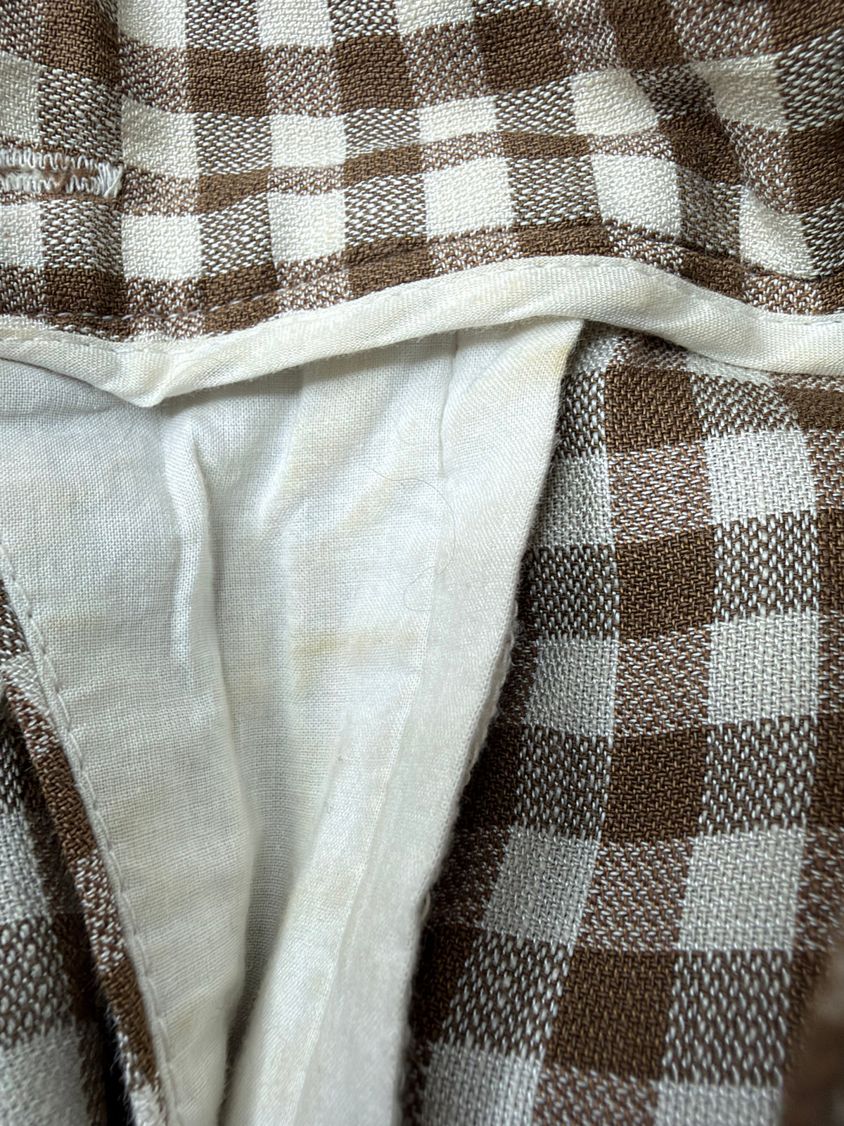 Scanlan Theodore Cream & Khaki Gingham Culottes - AU6