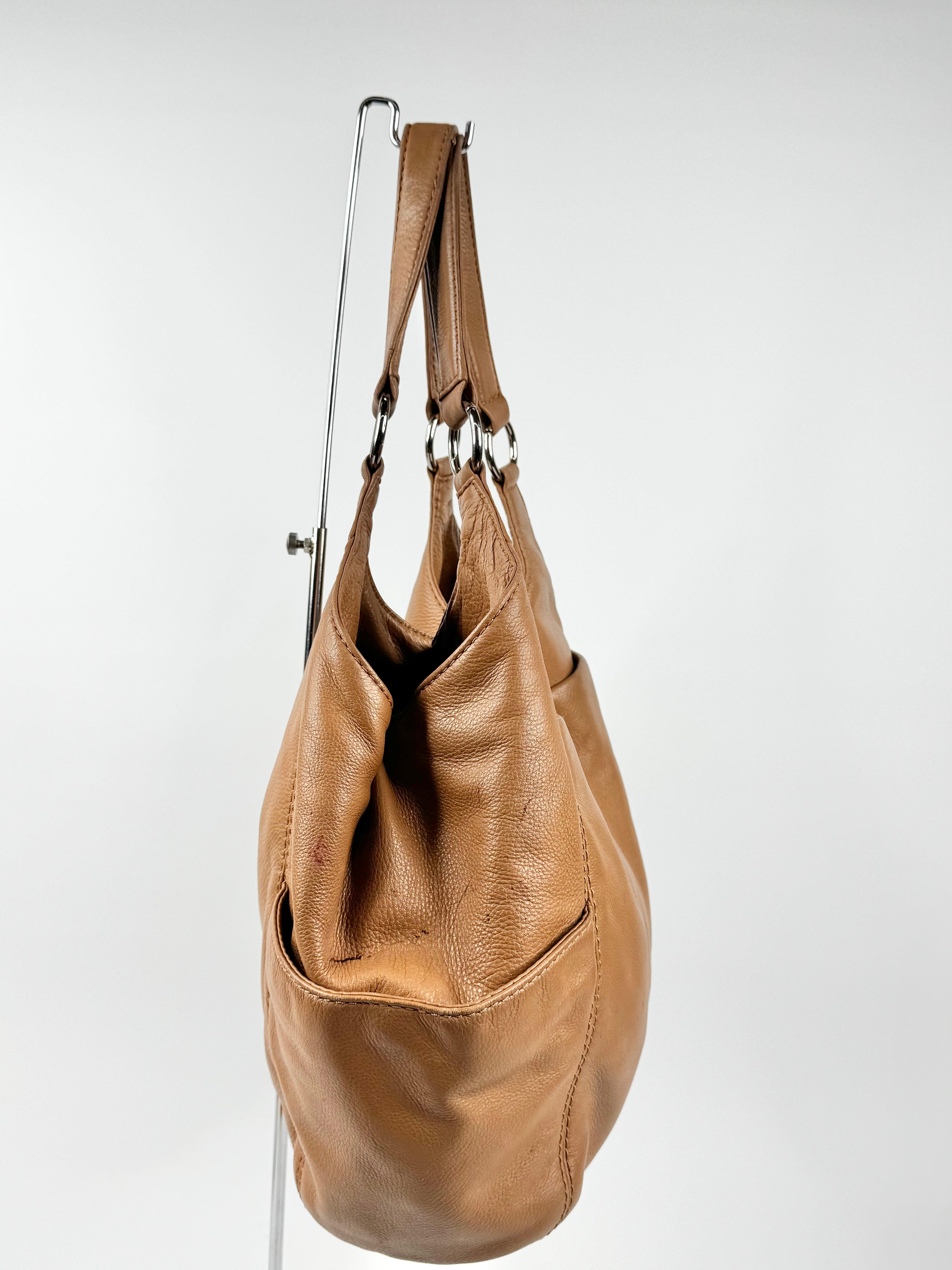 Oroton Caramel Leather Shoulder Bag
