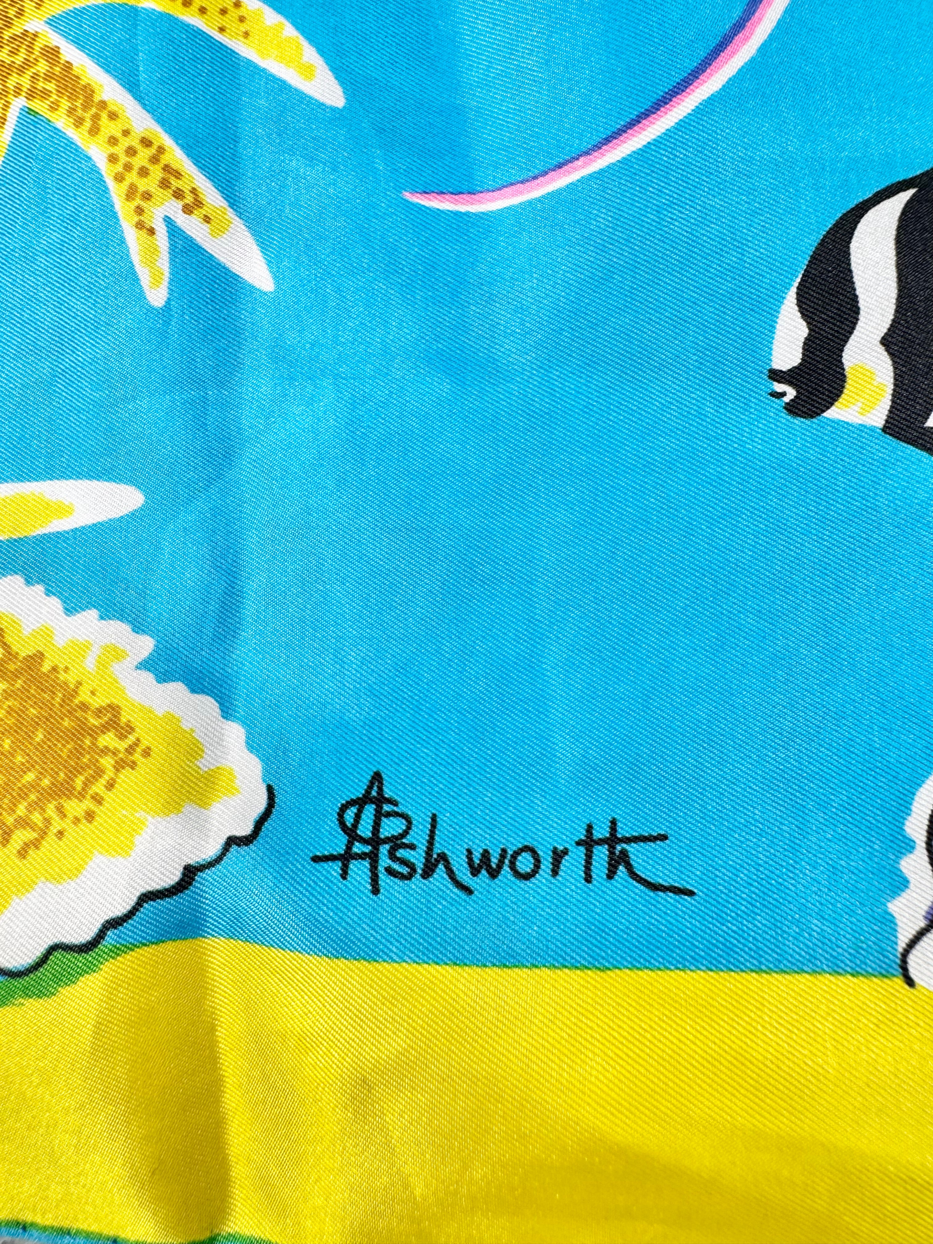 Vintage Ashworth Great Barrier Reef Patterned Scarf
