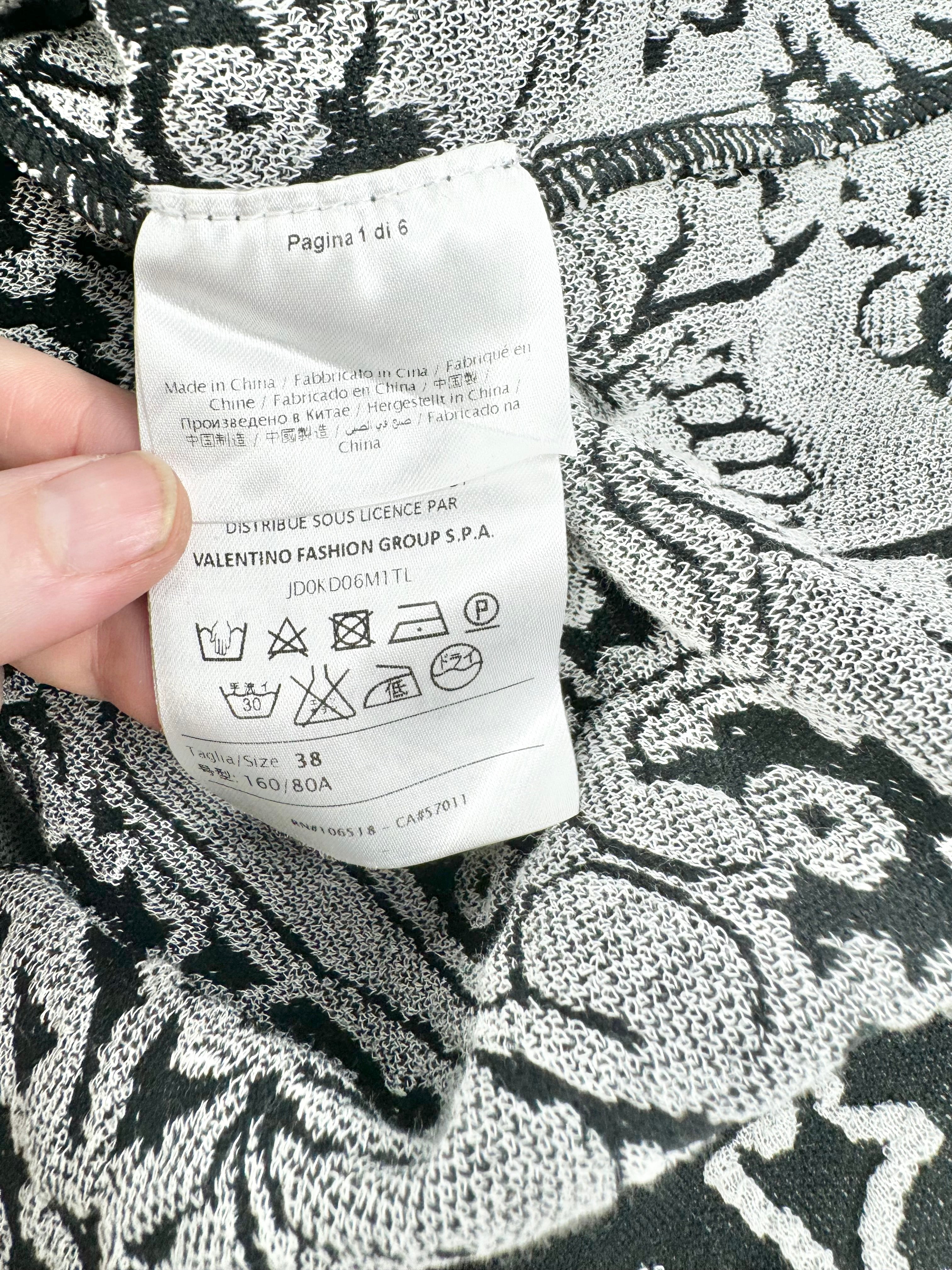 M Missioni Black & White Brocade Pattern Midi Dress - AU8