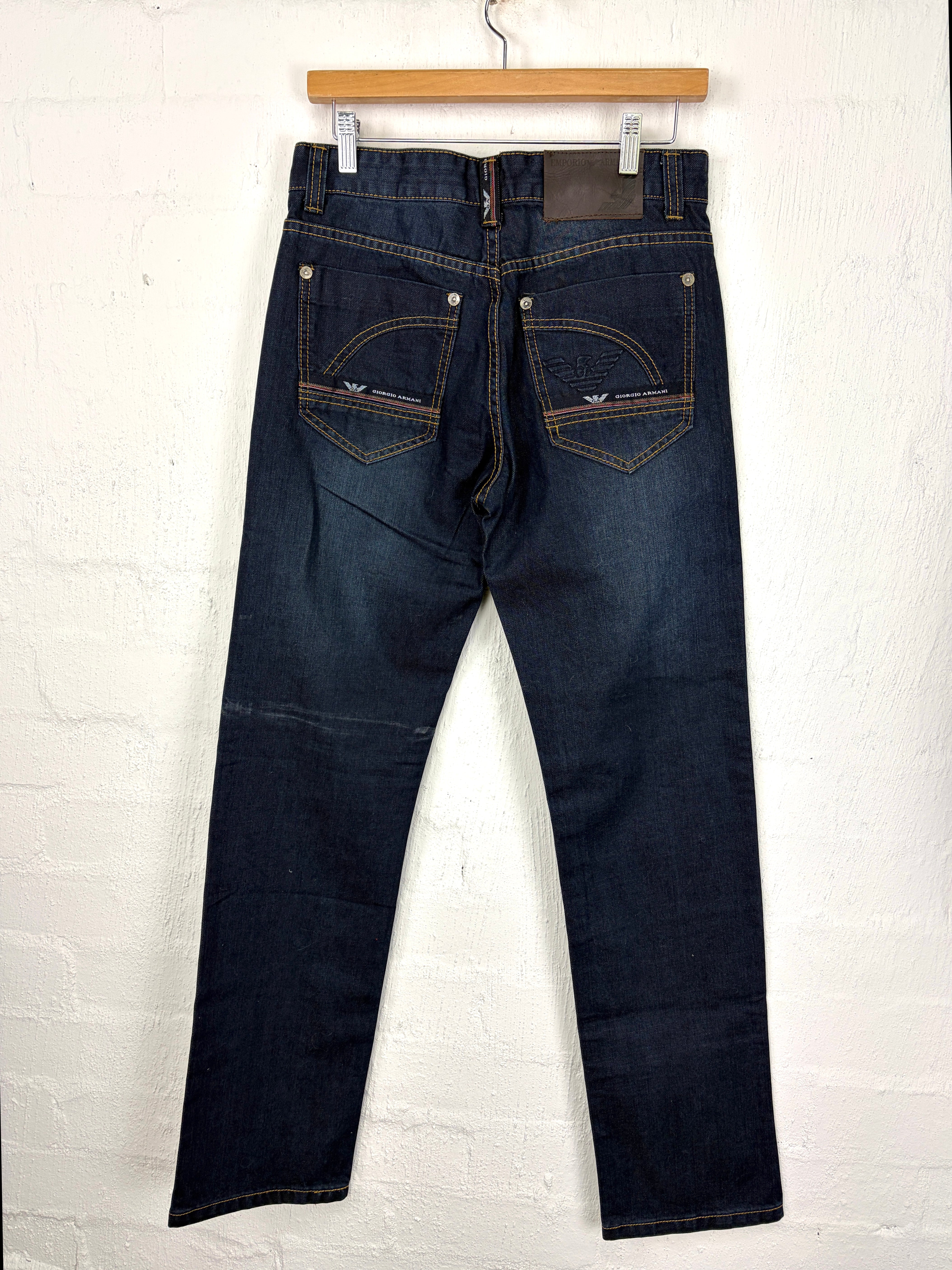 Emporio Armani Straight Leg Dark Denim Jeans - 30
