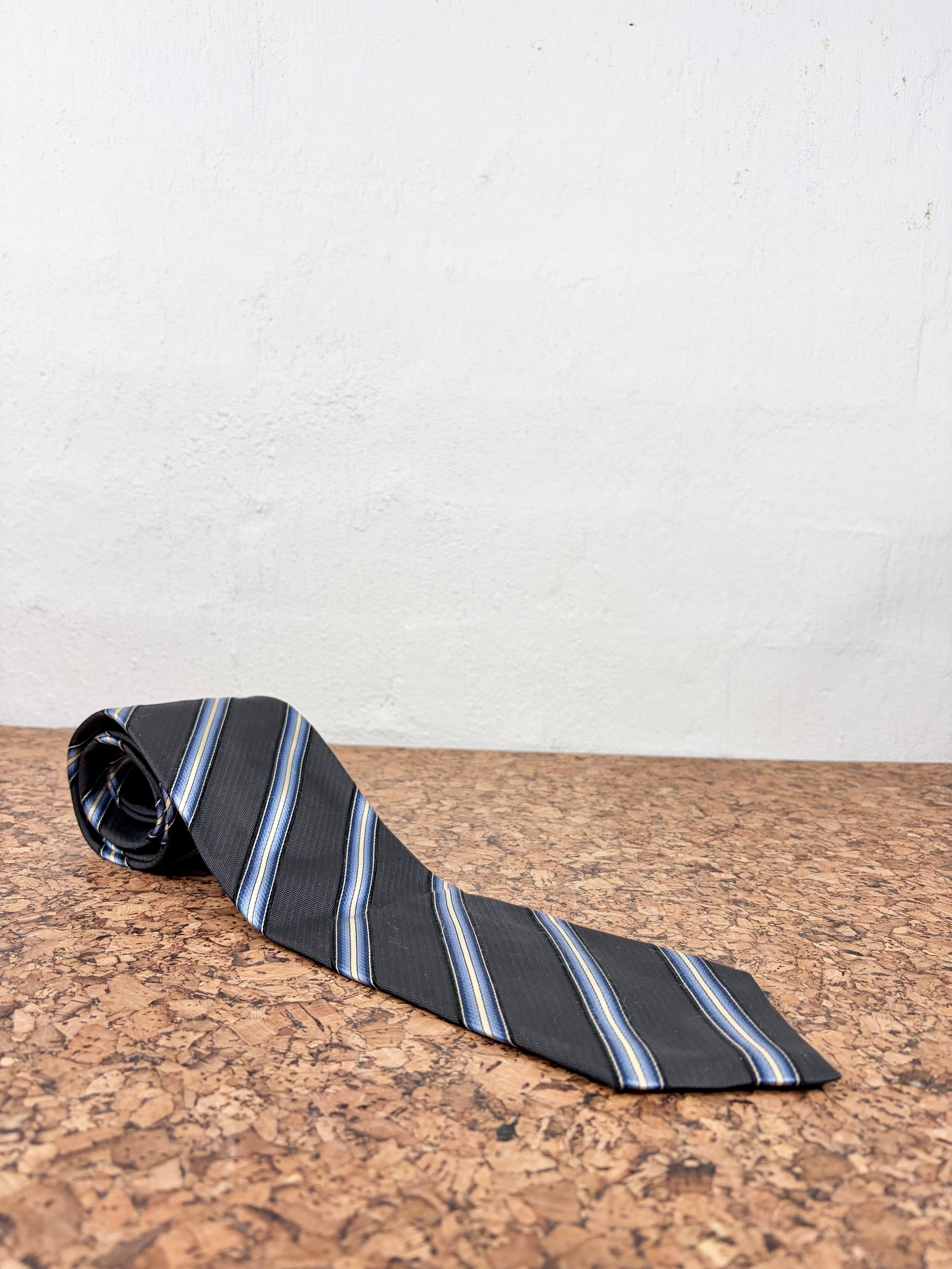 Pal Zileri Slate, Blue and Yellow Stripe Tie