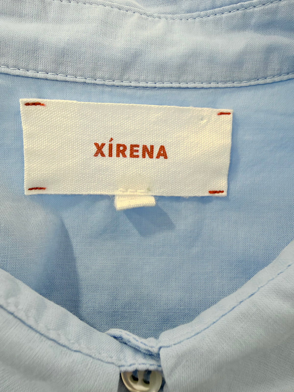Xirena Sky Blue 'Channing' Short Sleeve Shirt - AU8/10