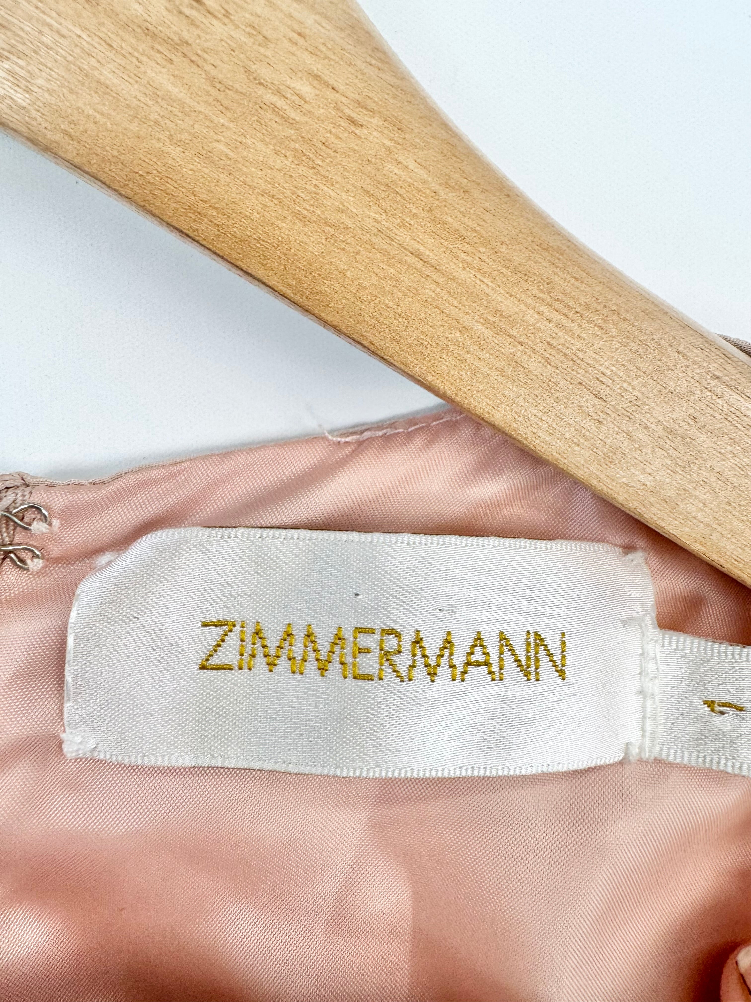 Zimmermann Peach Silk Cross Panel Mini Dress - AU8/10