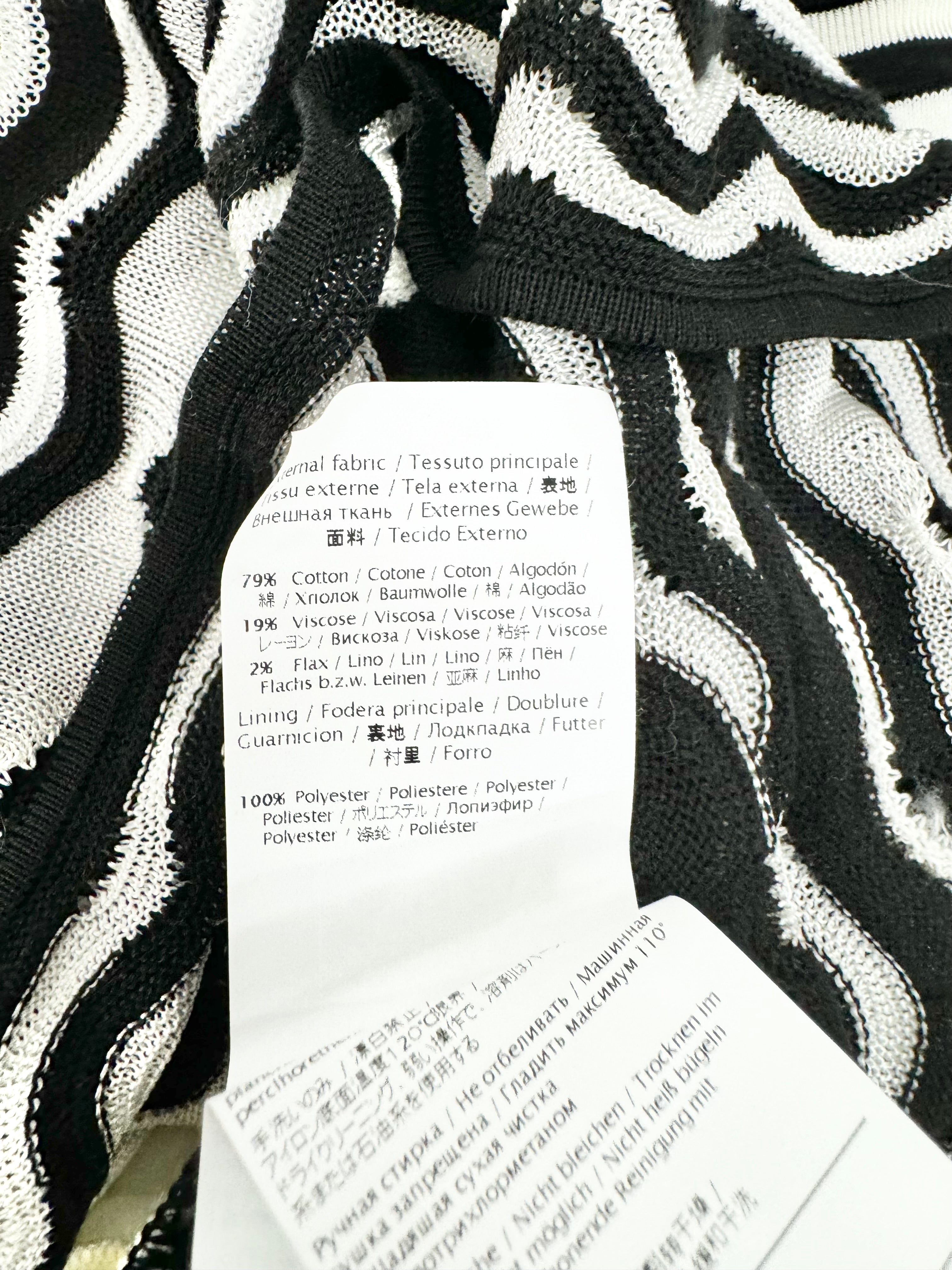 M Missioni Black & White Zig Zag Dress - AU12