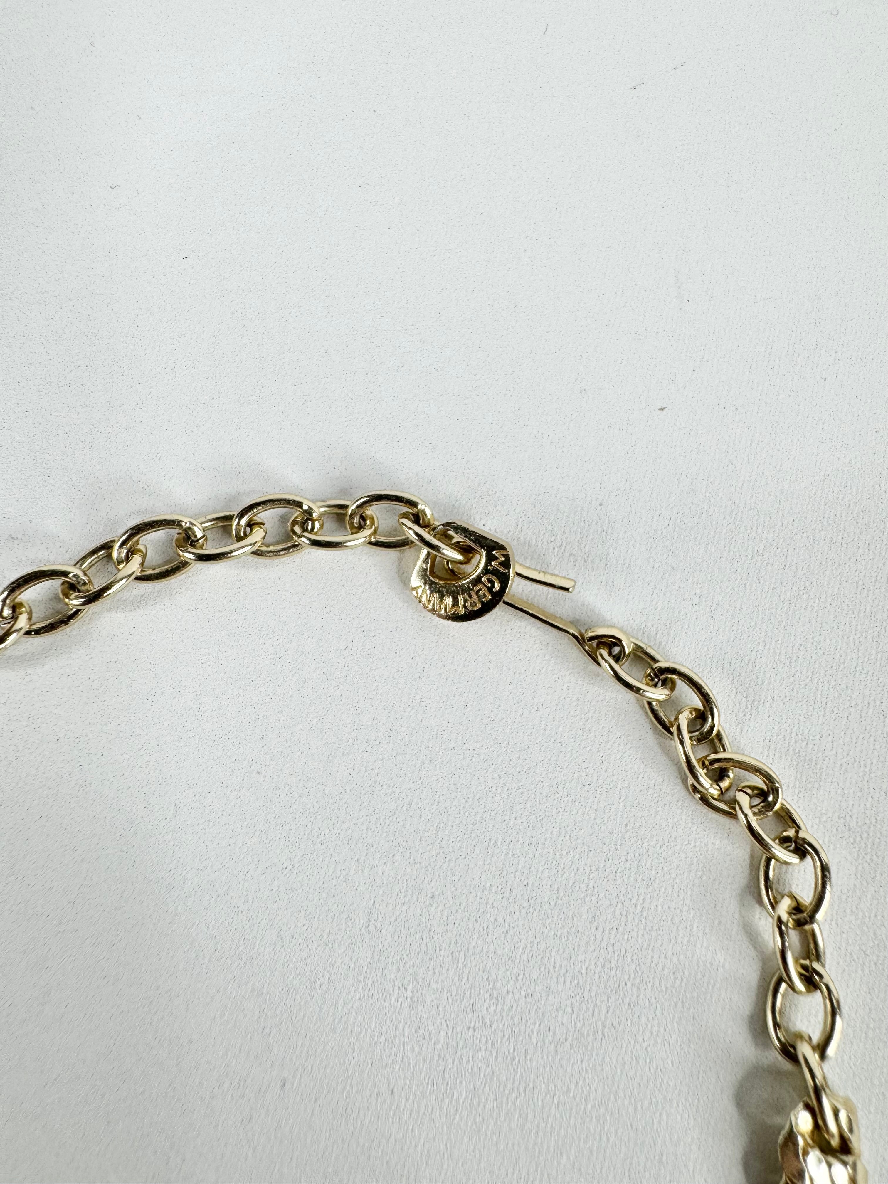 Vintage 70s Gold Toned Herringbone Chain Necklace