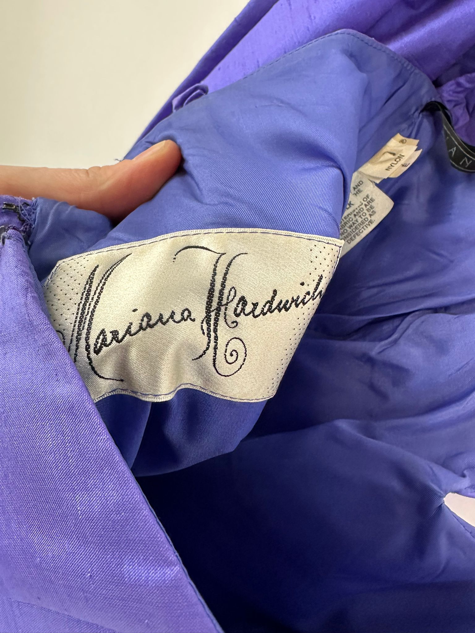 MFW Vintage Mariana Hardwick Wisteria Blue Silk Taffeta Gown - AU10