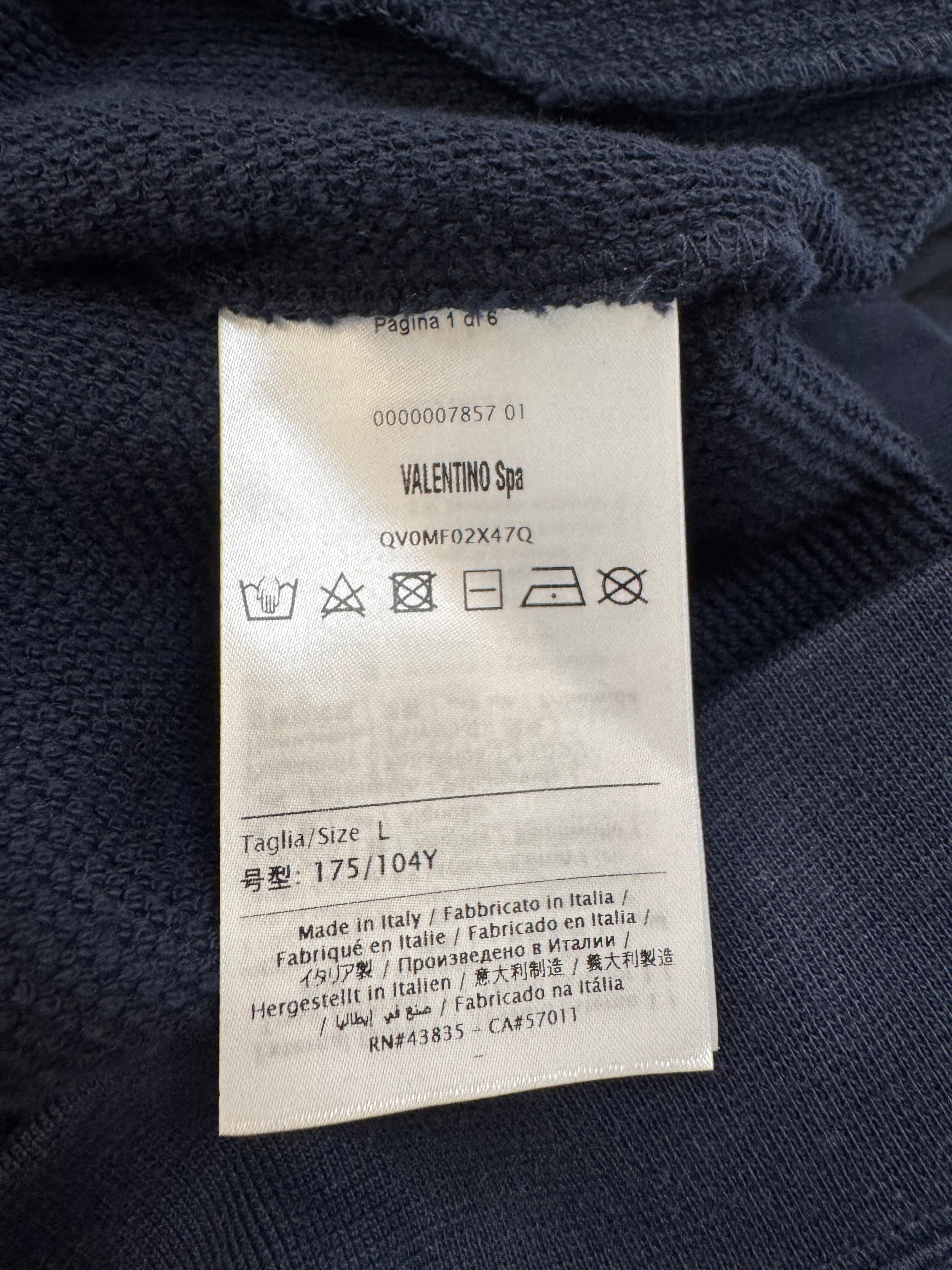 Valentino Blue Camo Patterned Zippered Hoodie - L