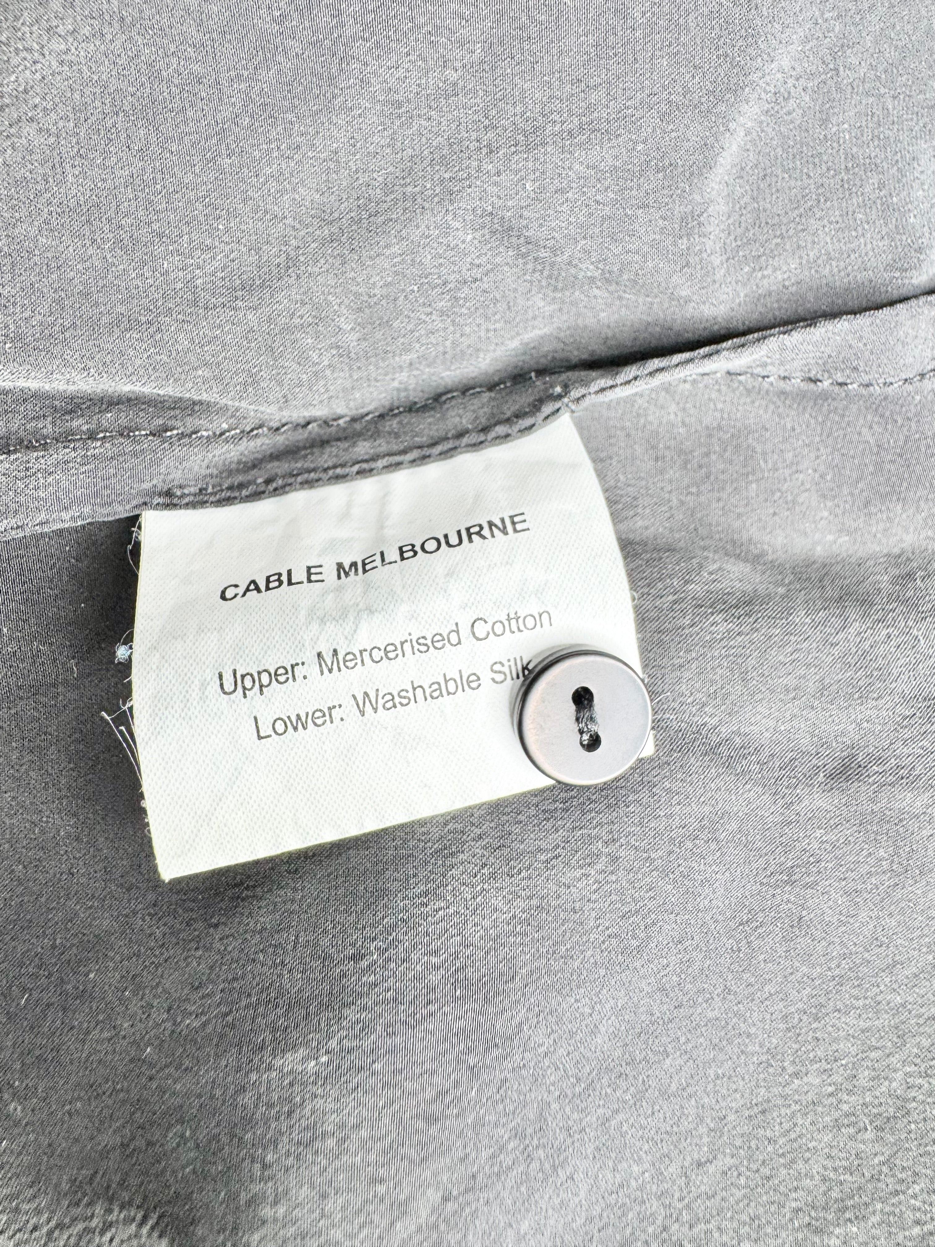 Cable Melbourne White & Black Cotton & Silk Dress - AU10/12