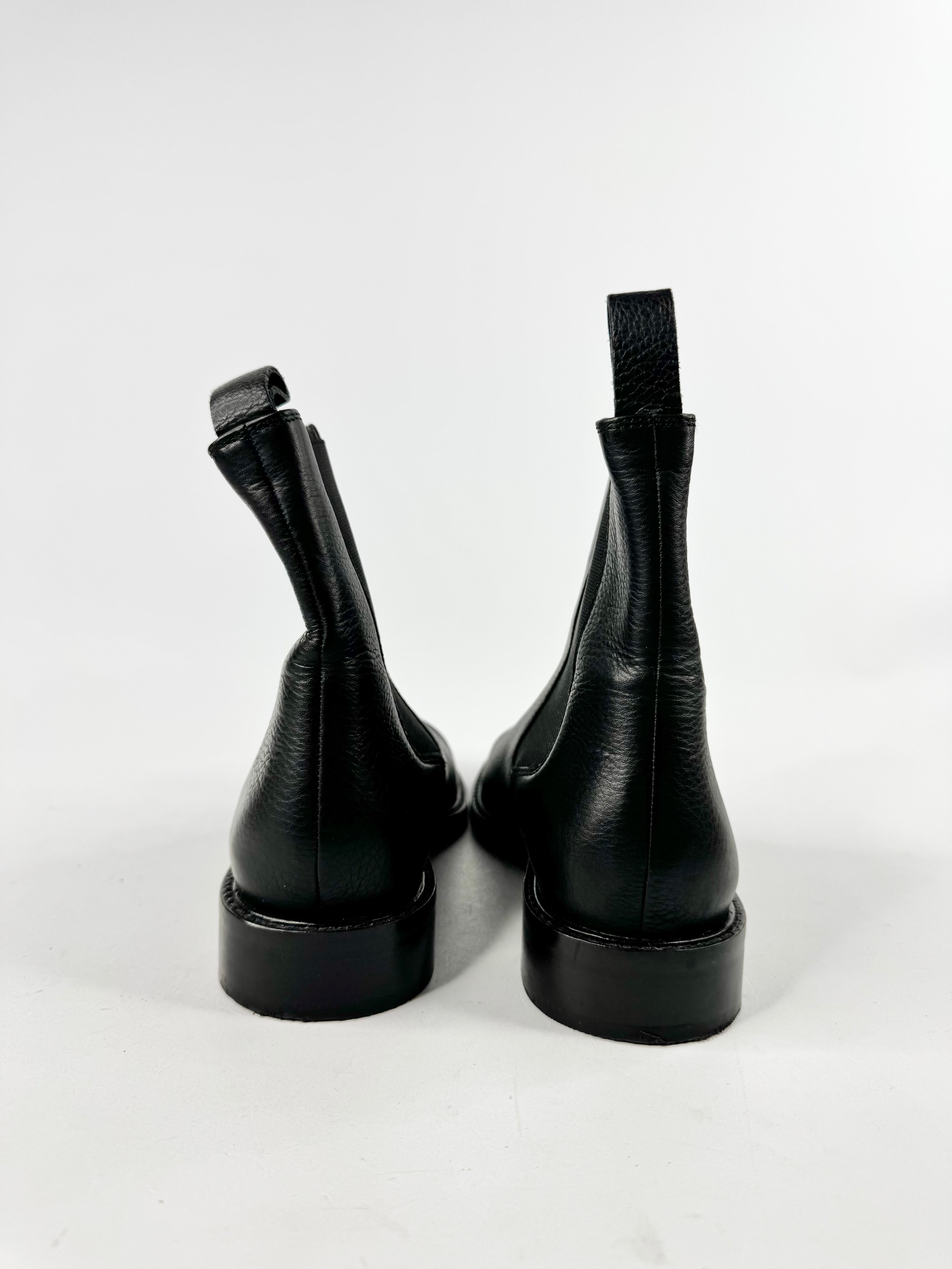 Assembly Label Black Grained Leather Ankle Boots - EU38