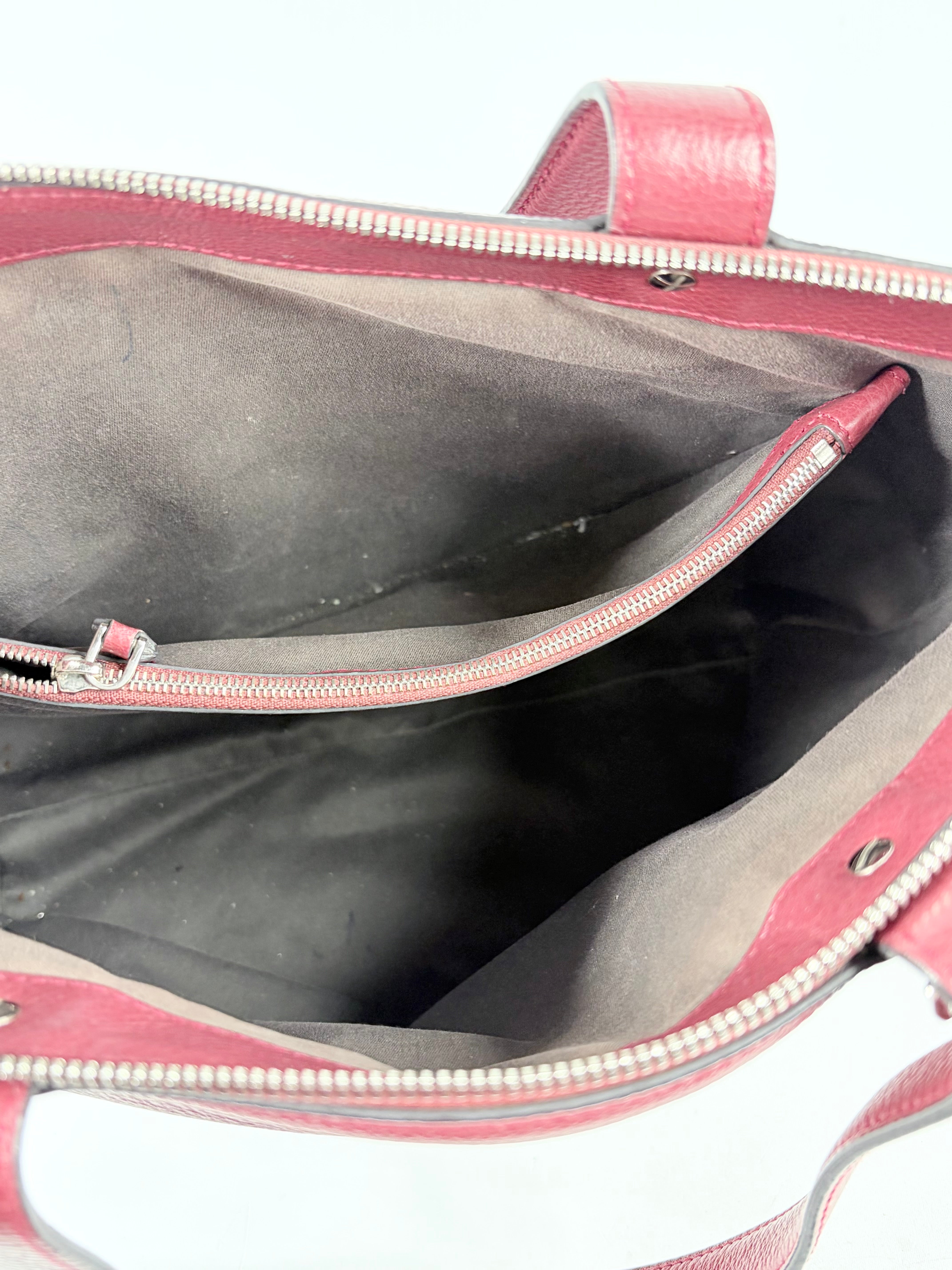 Bally Wine Grained Leather ‘Ballyssime’ Shoulder Bag