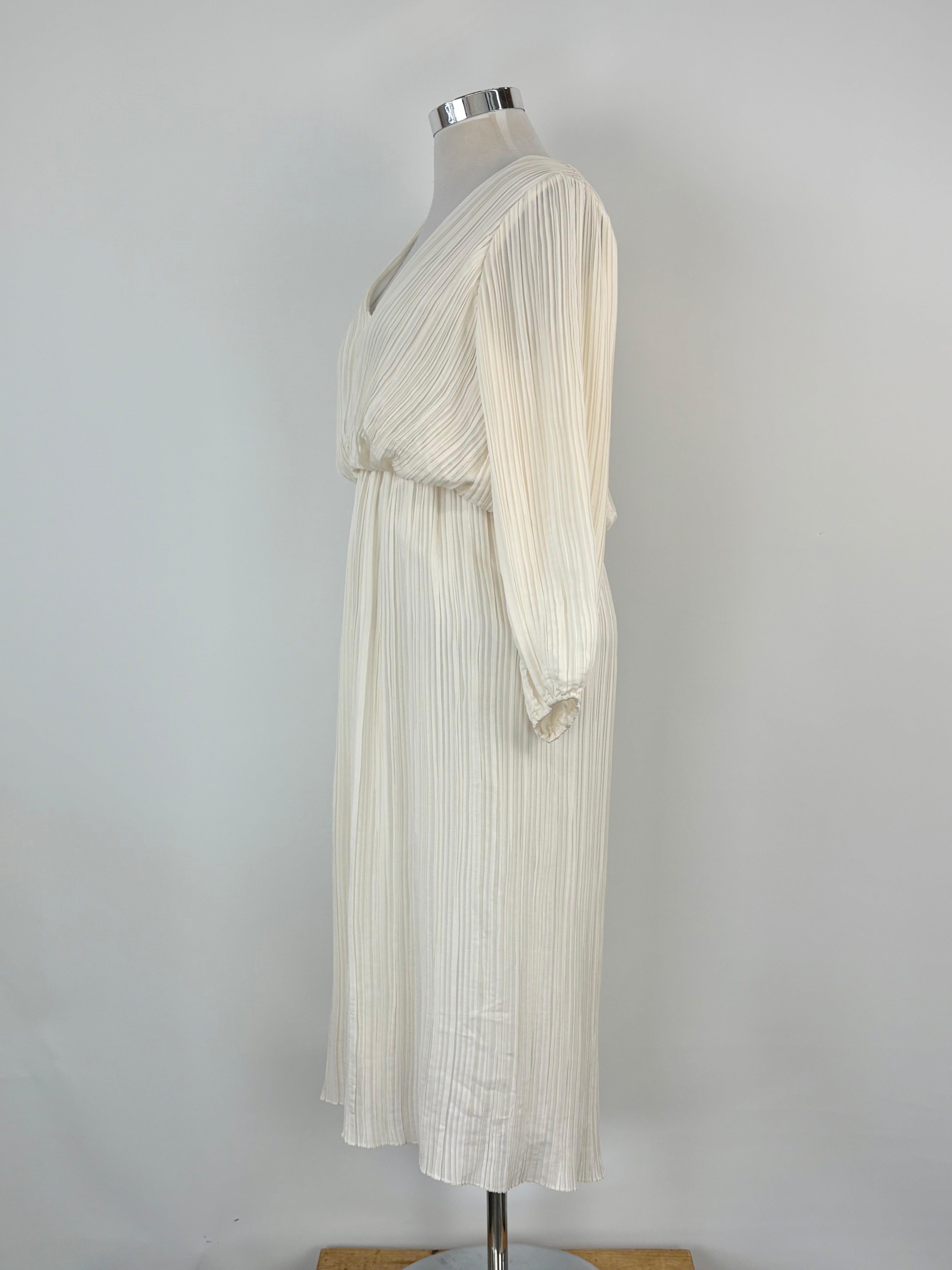 Zimmermann White Pleated 'Plisse' Midi Dress - AU12