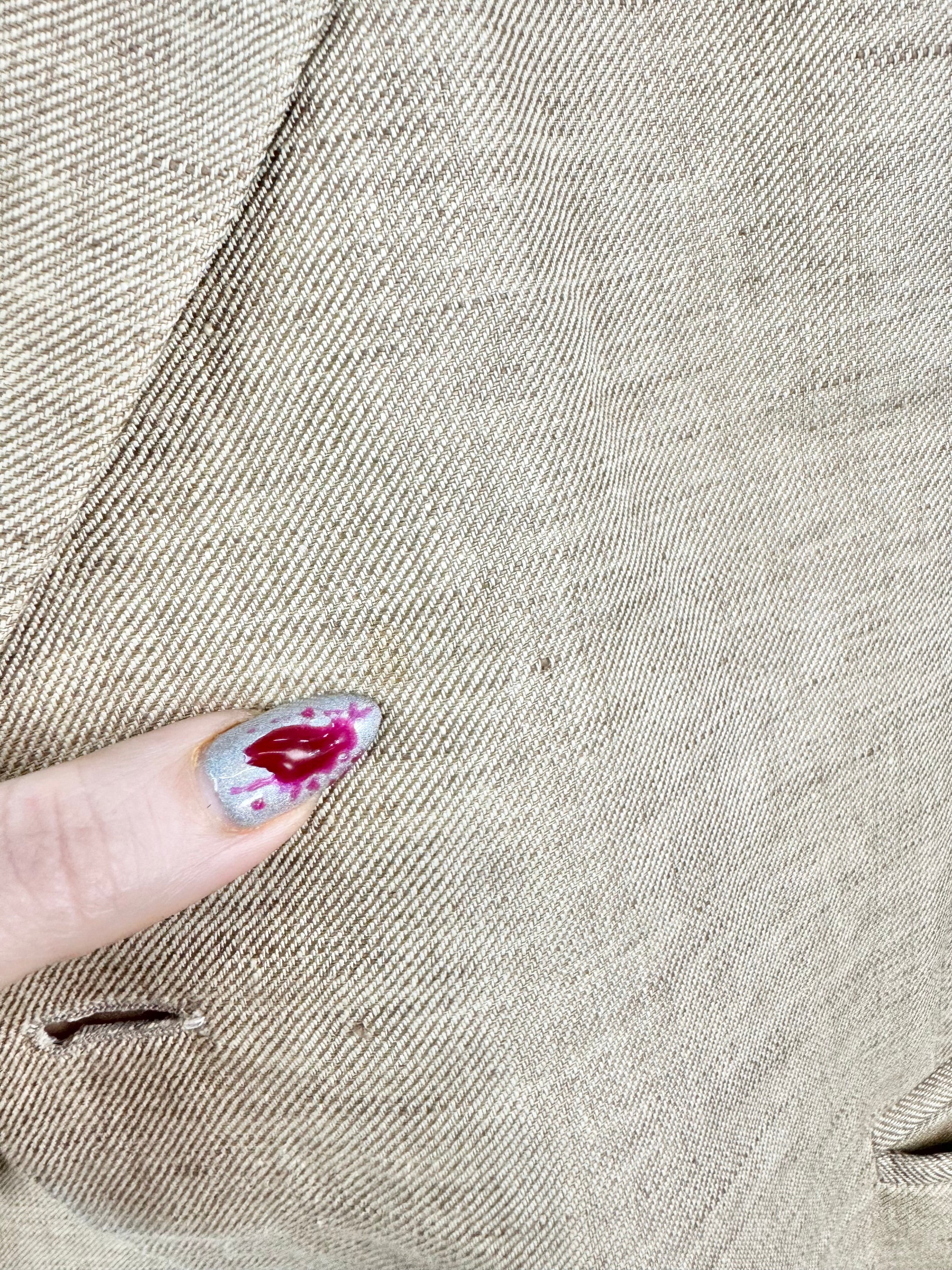 Lanificio d'Marzoni Pure Linen Textured Buff Suit Jacket - XL