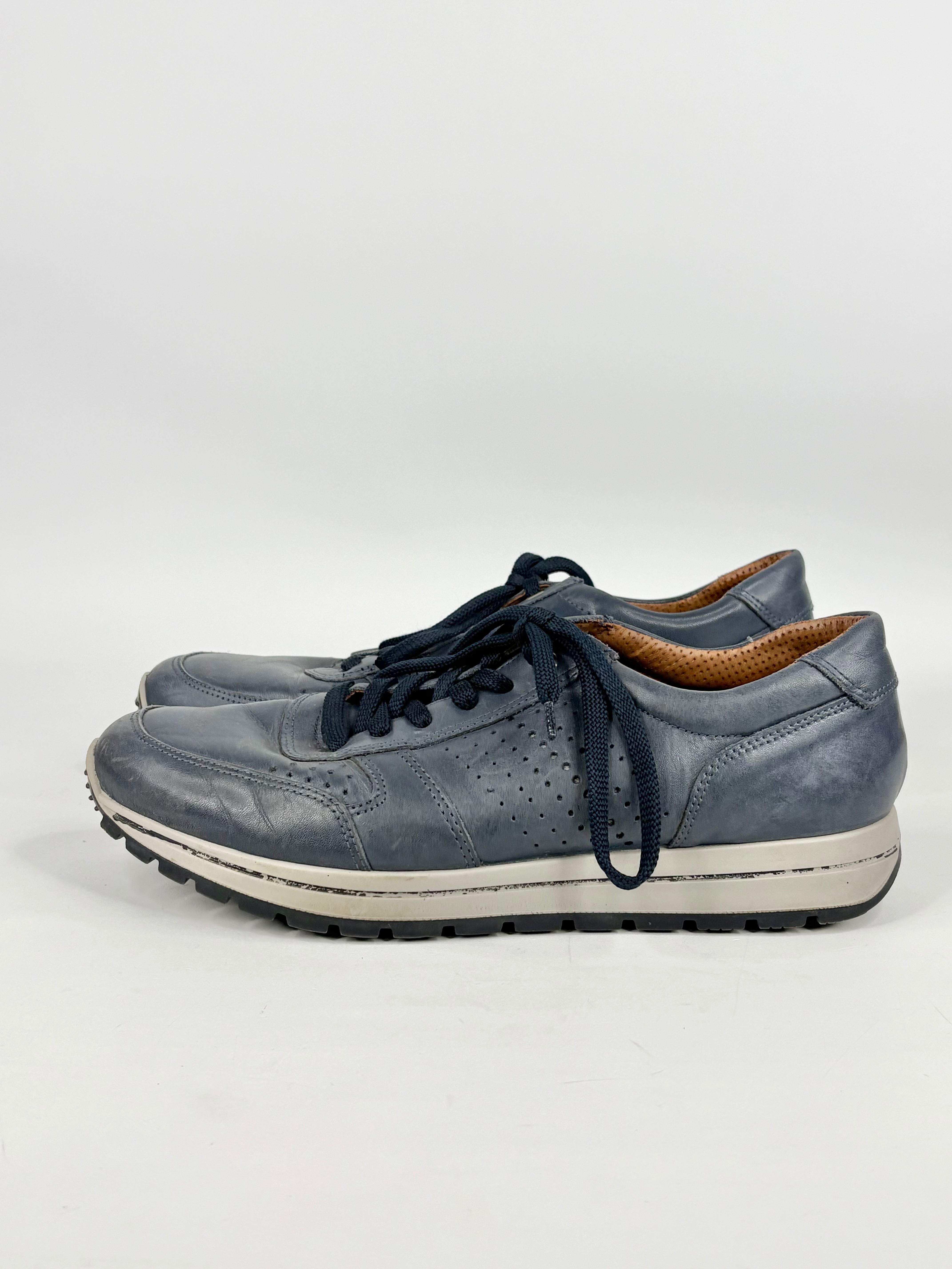 Imac Navy Blue Leather Sneakers - EU44
