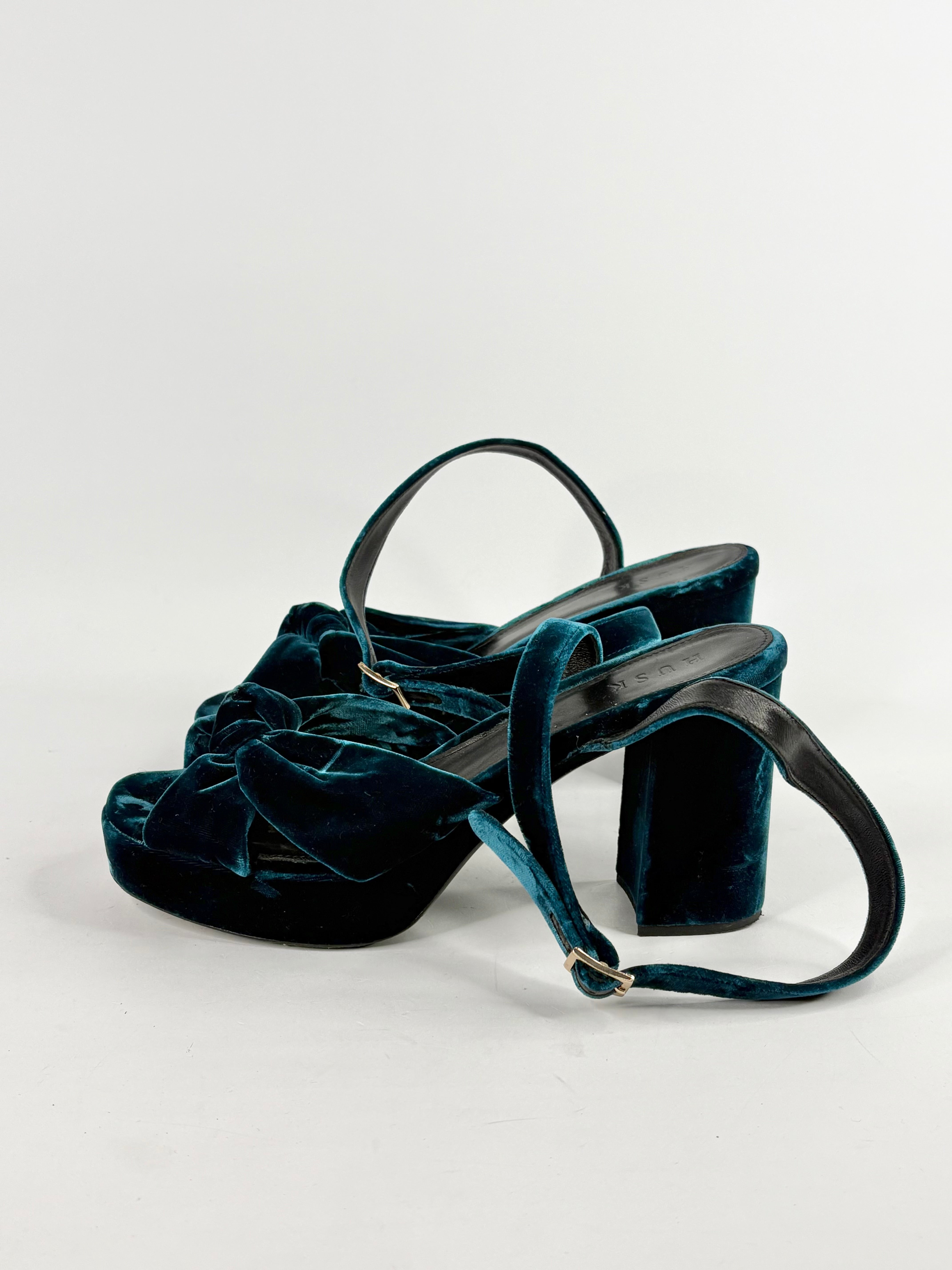 Husk Blue Velvet Sandals - EU41