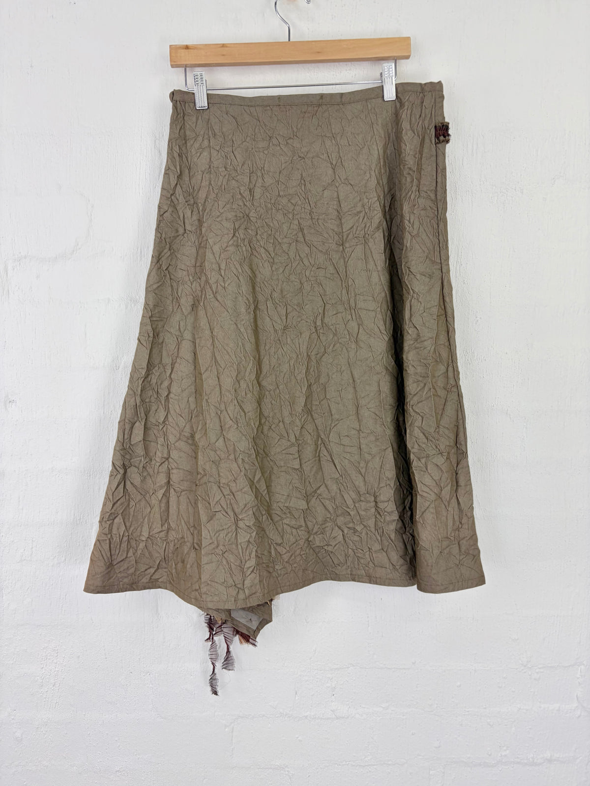 Vintage Art Garb Khaki Flower Midi Skirt - AU10