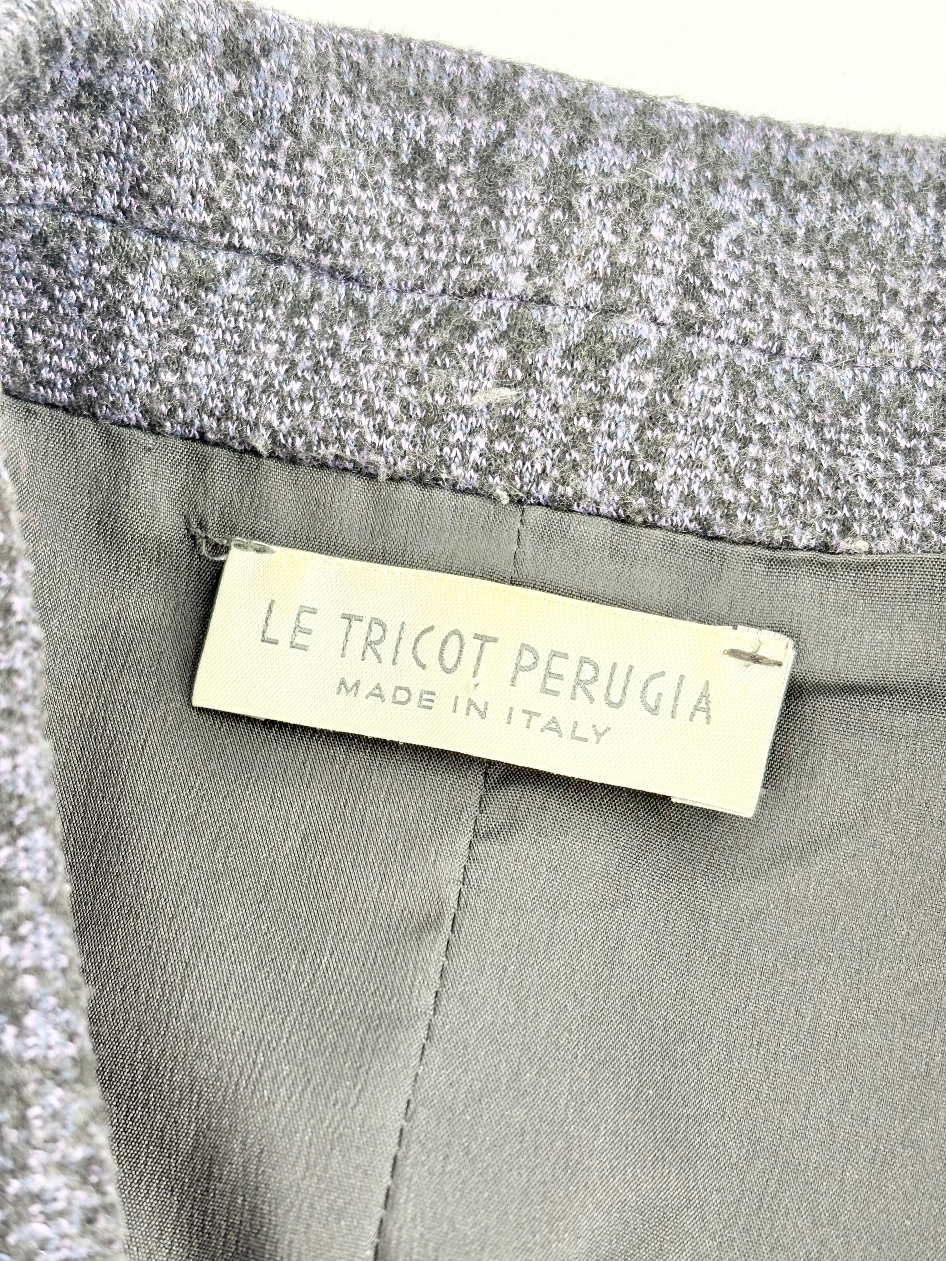 Le Tricot Perugia Purple-Check Blazer - AU12/14