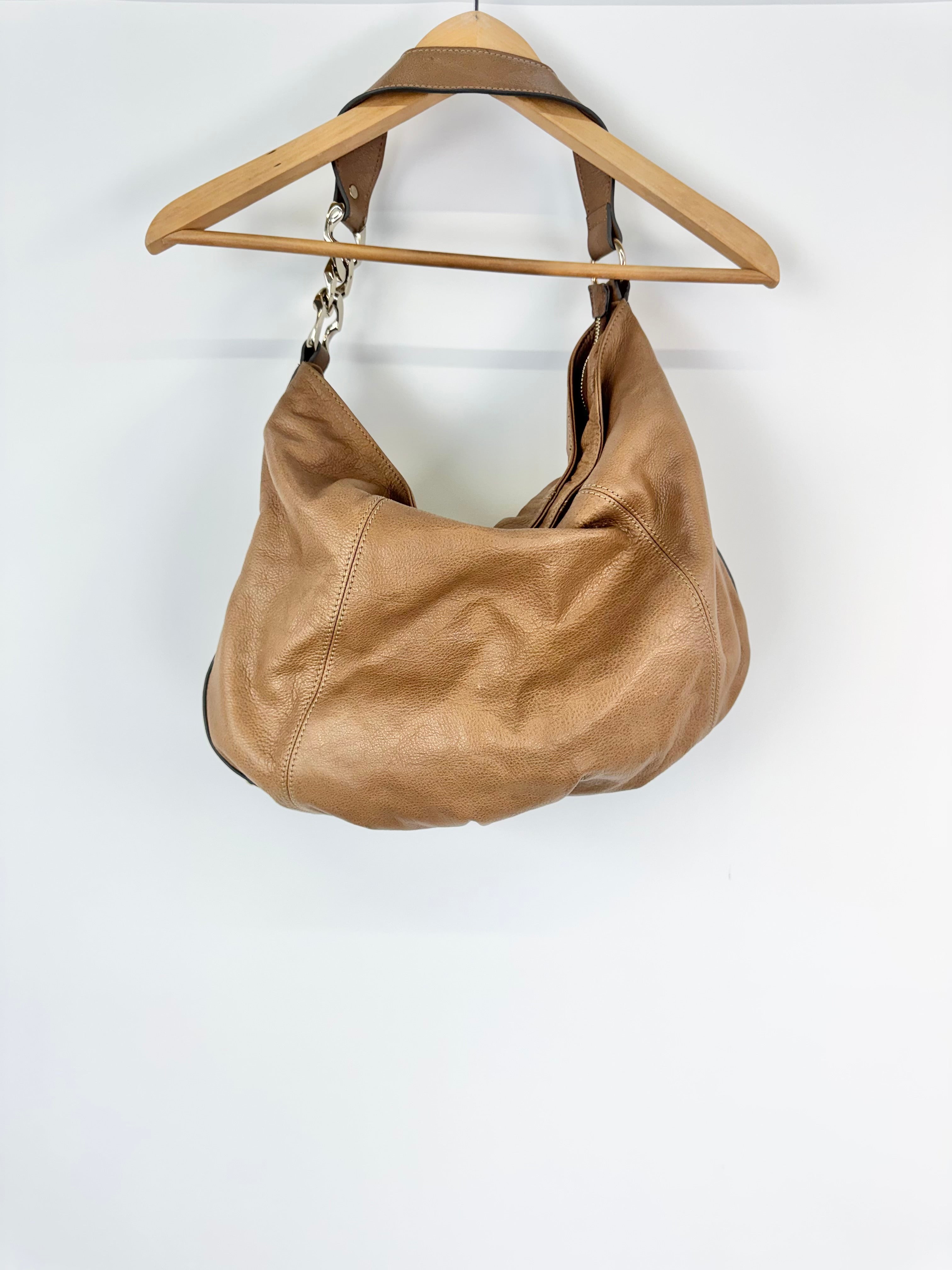 Kelly Lippman Fawn Leather Shoulder Bag
