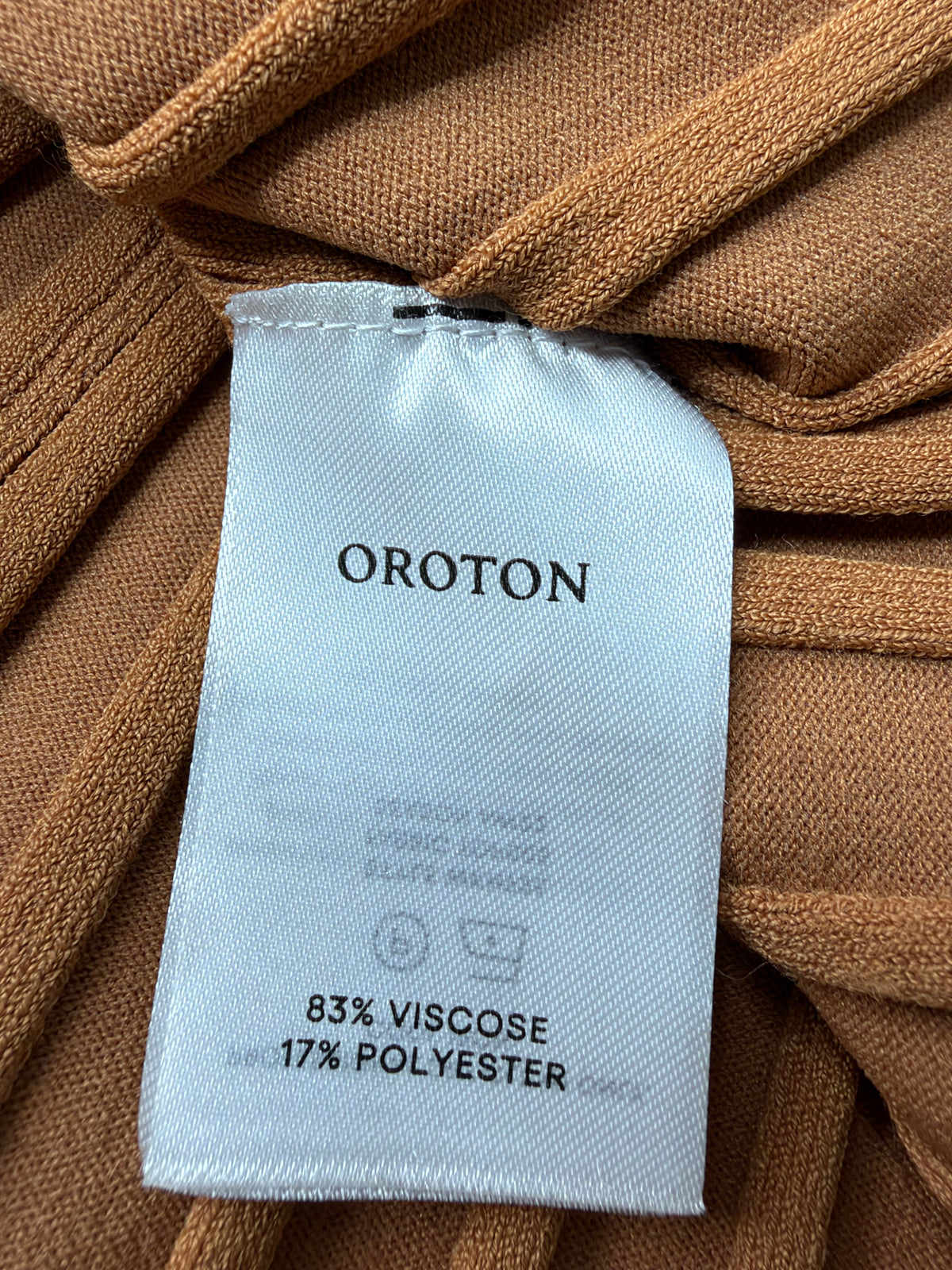Oroton Ribbed Caramel Cardigan - AU6/8
