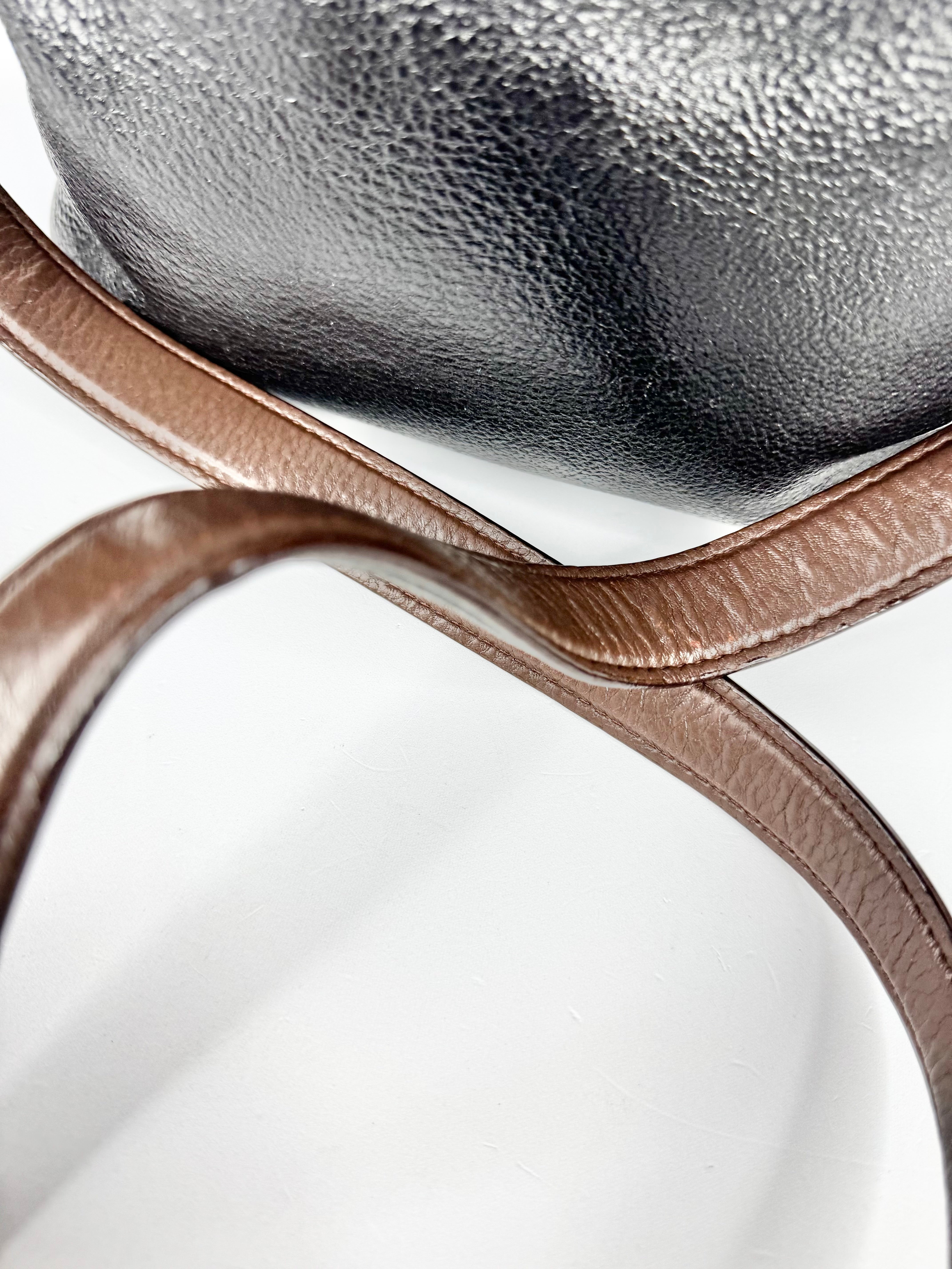 Oroton Black Leather Cross Body Bag