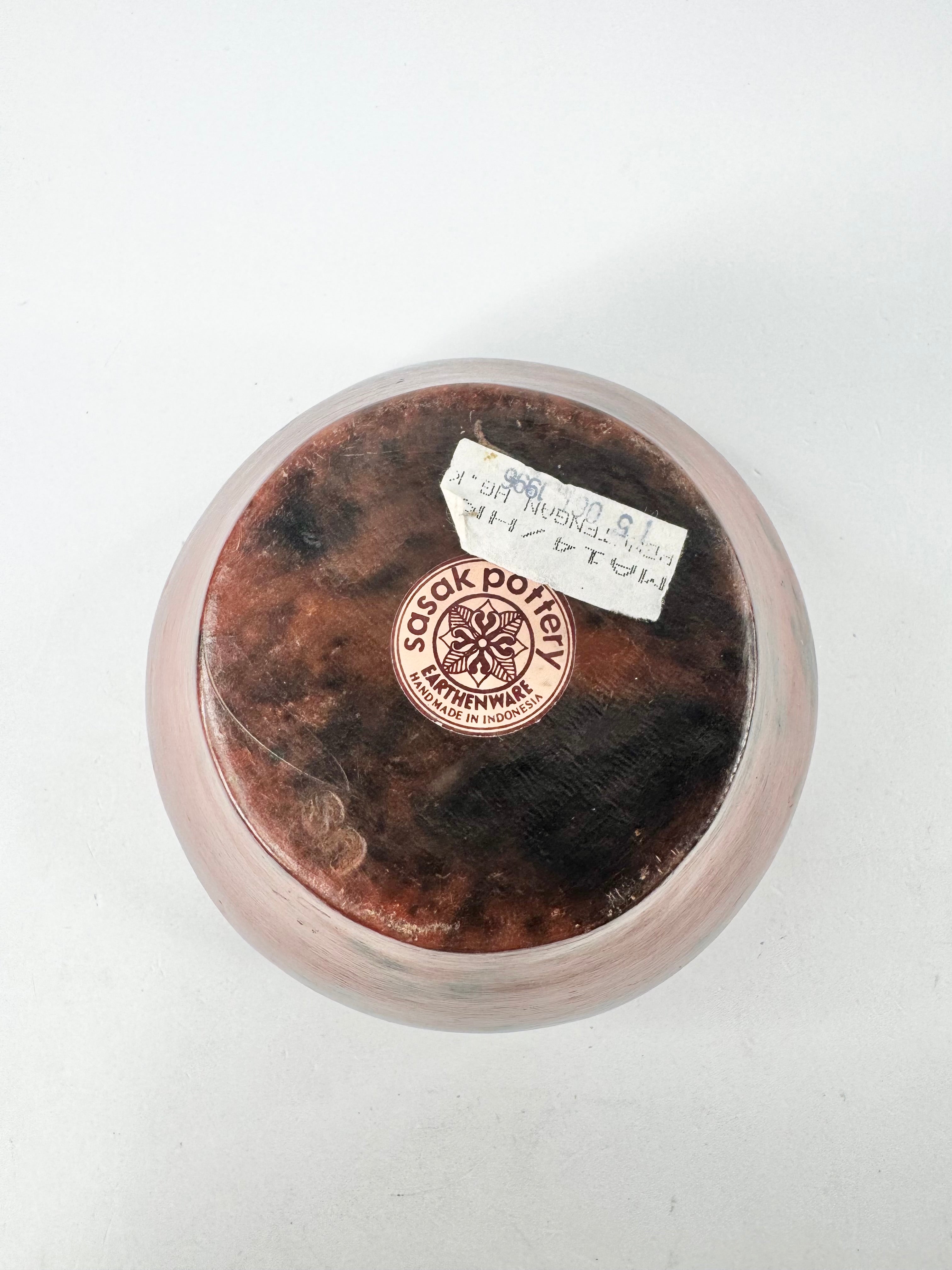 Sasak Pottery Rich Orange Earthenware Vase