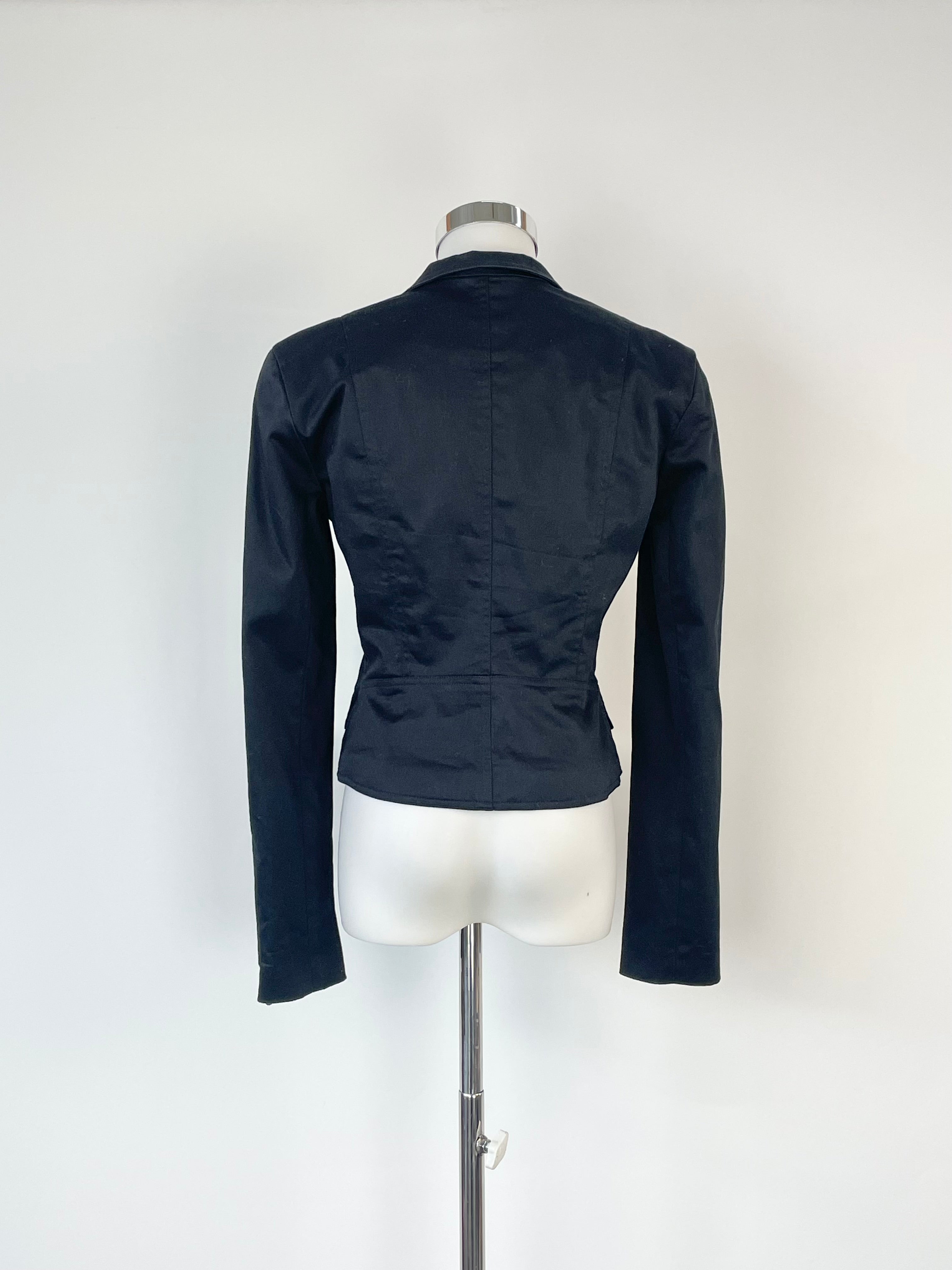 Armani Exchange Black Cropped Industrial-Style Blazer - AU6/8