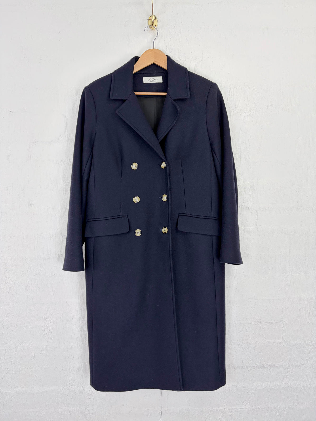 Allora Deep Blue Wool & Cashmere Blend Trench Coat - AU12