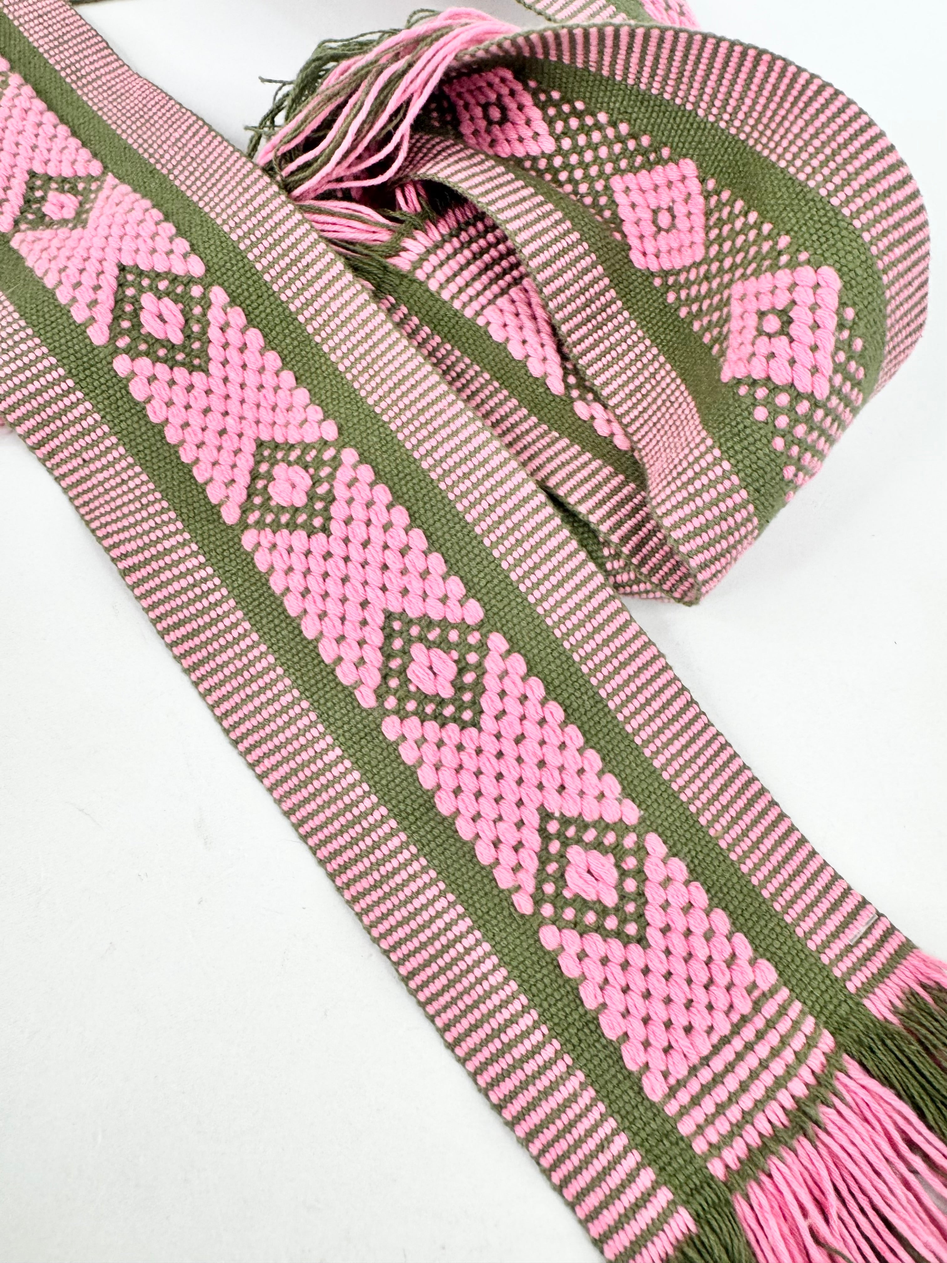 Pippa Holt Green & Pink Woven Belt