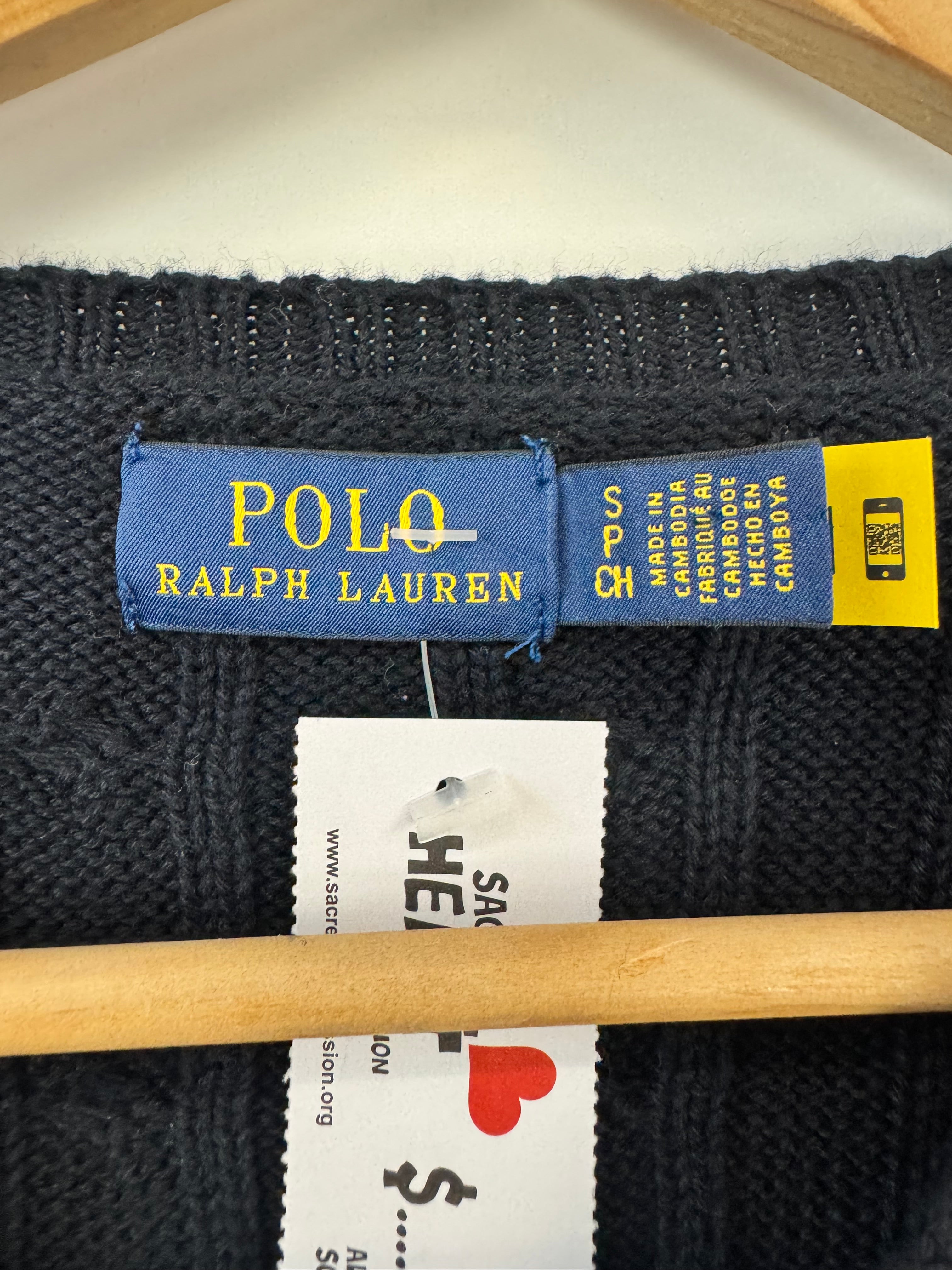 Polo Ralph Lauren Midnight Blue Cable Knit Sweater - AU8