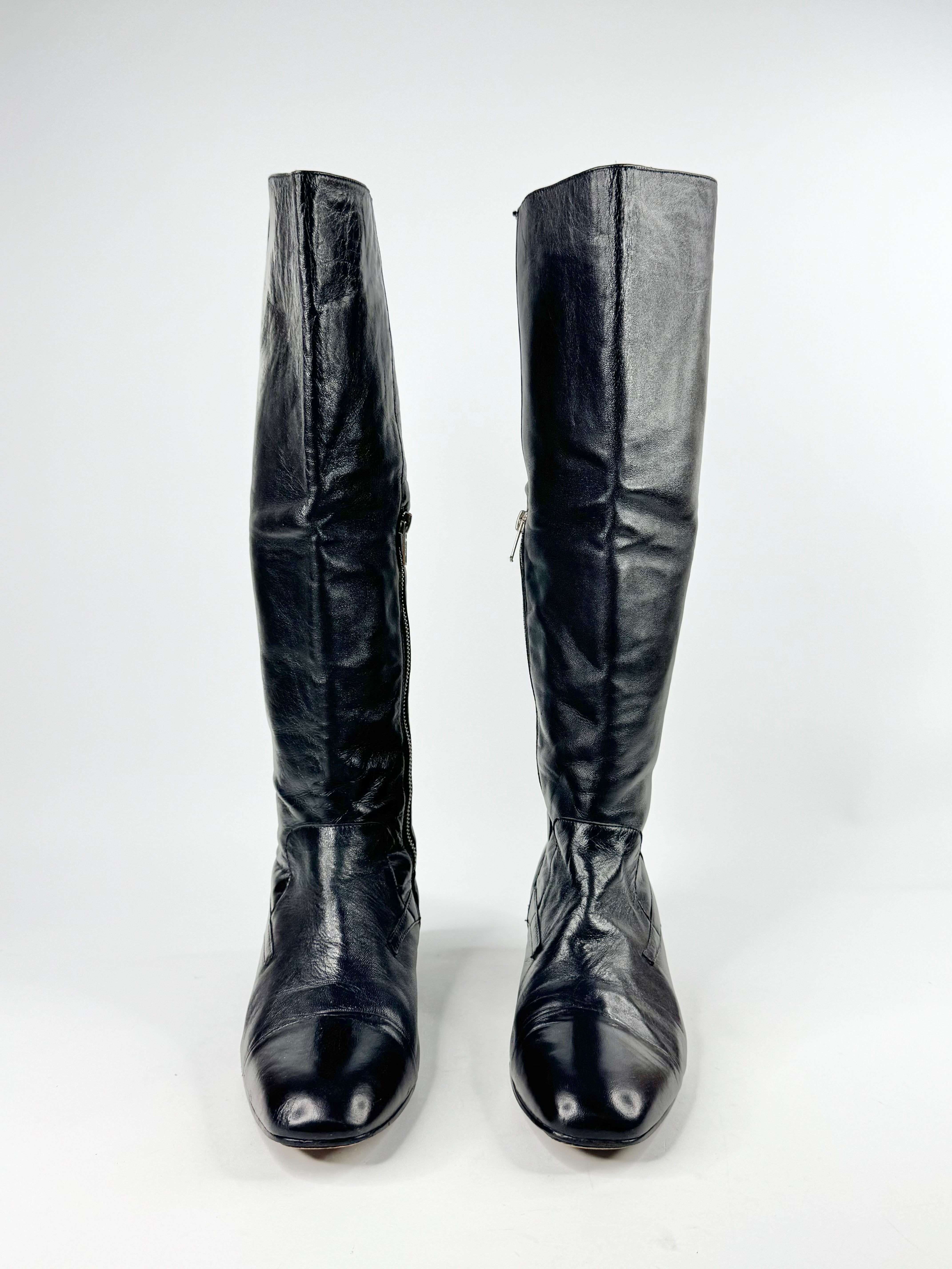 Sachi Black Knee High Ankle Boots - EU40