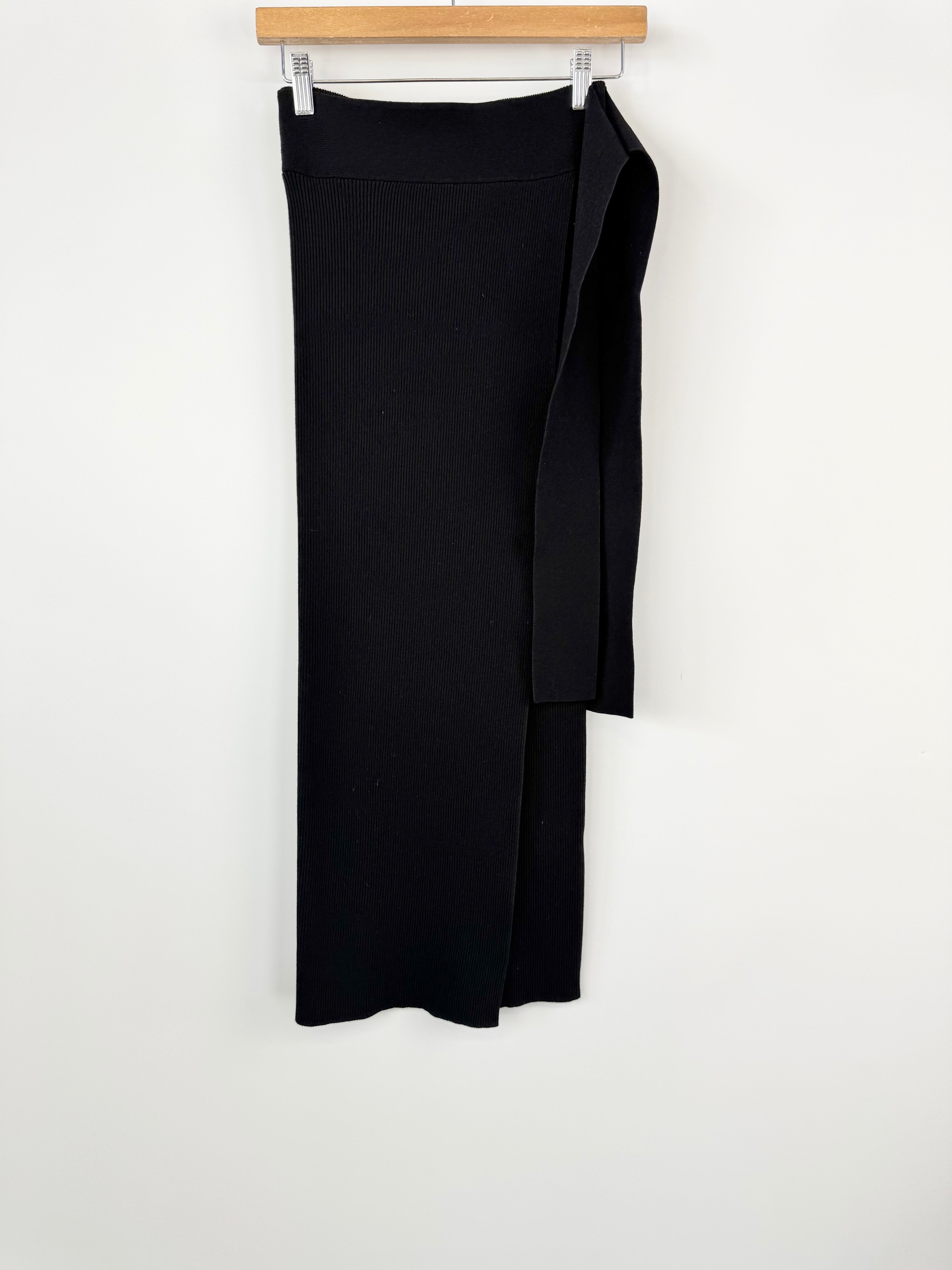 Mossman Black Knitted Wrap Skirt - AU8