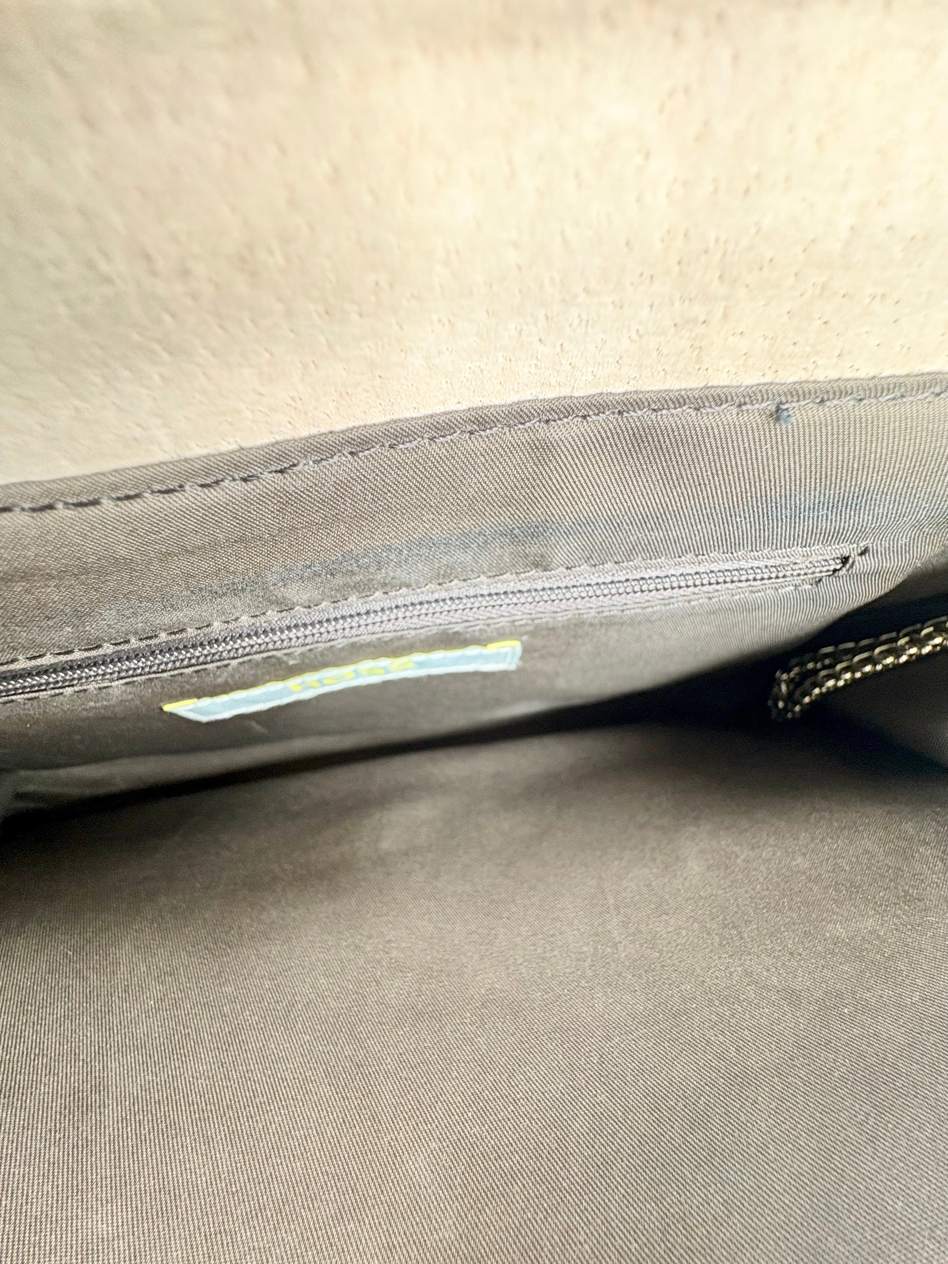 Hoss Animal Print Cowhide & Black Leather Large Clutch