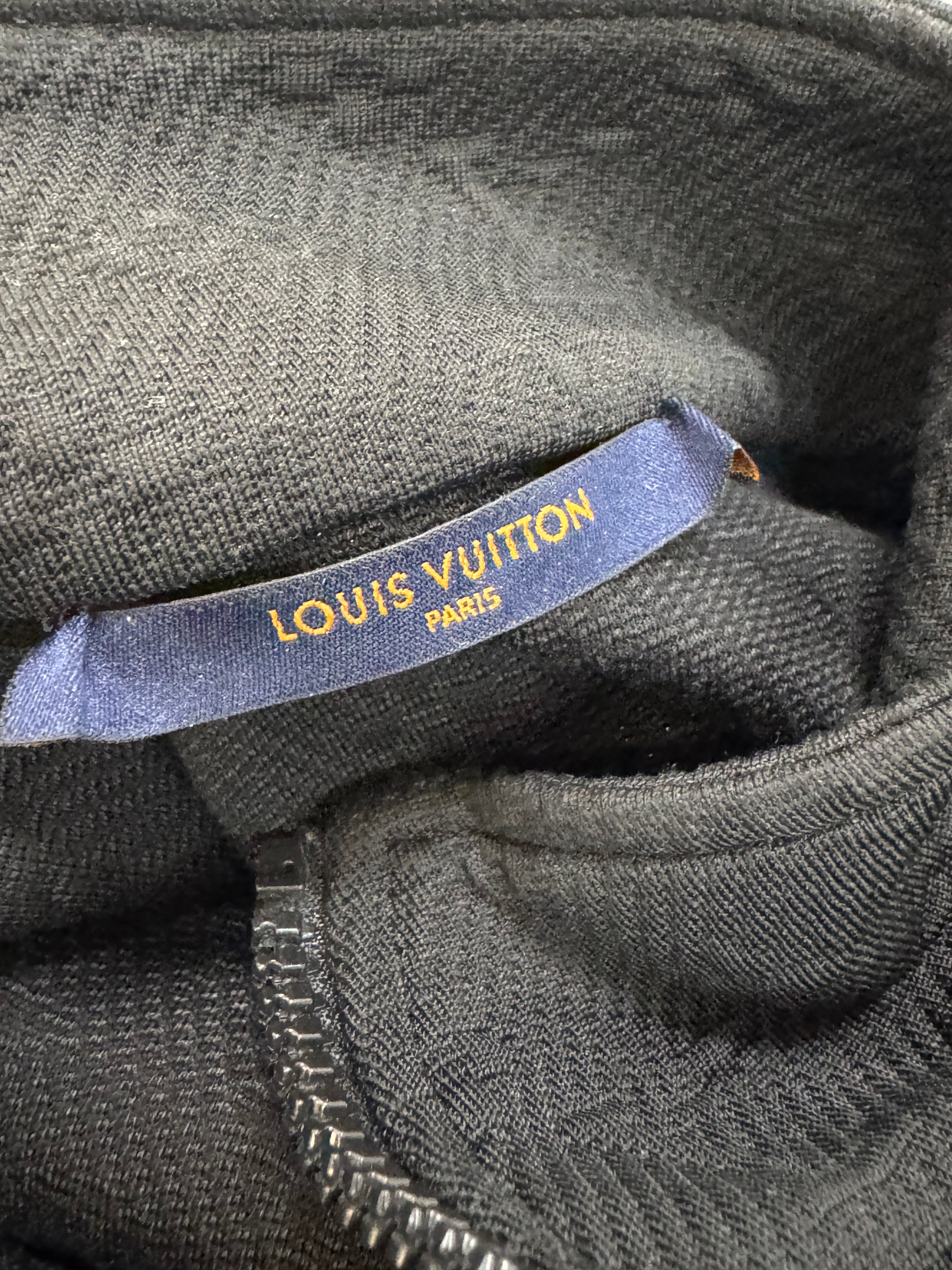 Louis Vuitton Black Monogram Embossed Zippered Jacket - M